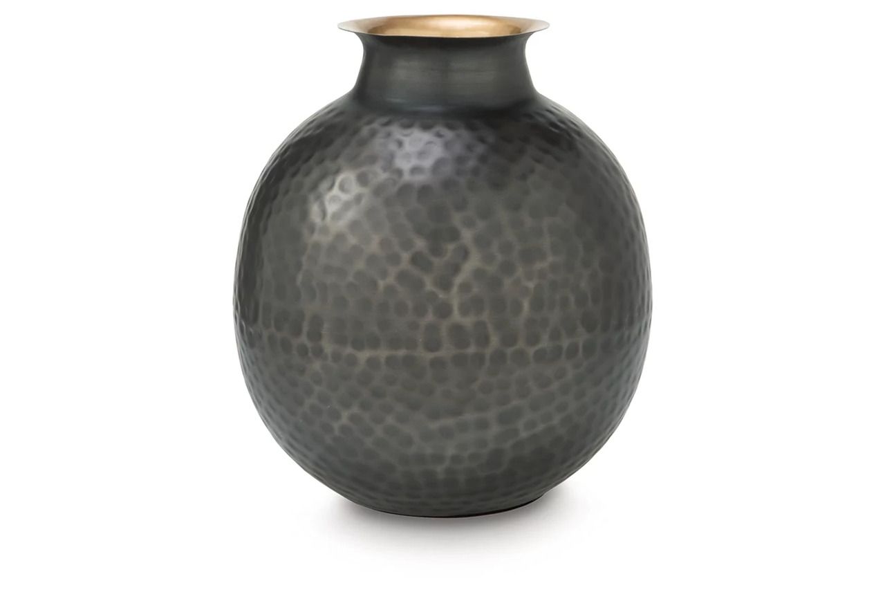 Woody Small Vase In Pewter and Gold A2000844