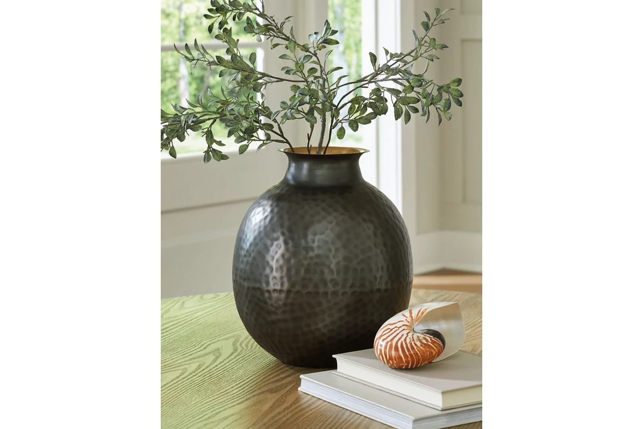 Woody Small Vase In Pewter and Gold A2000844
