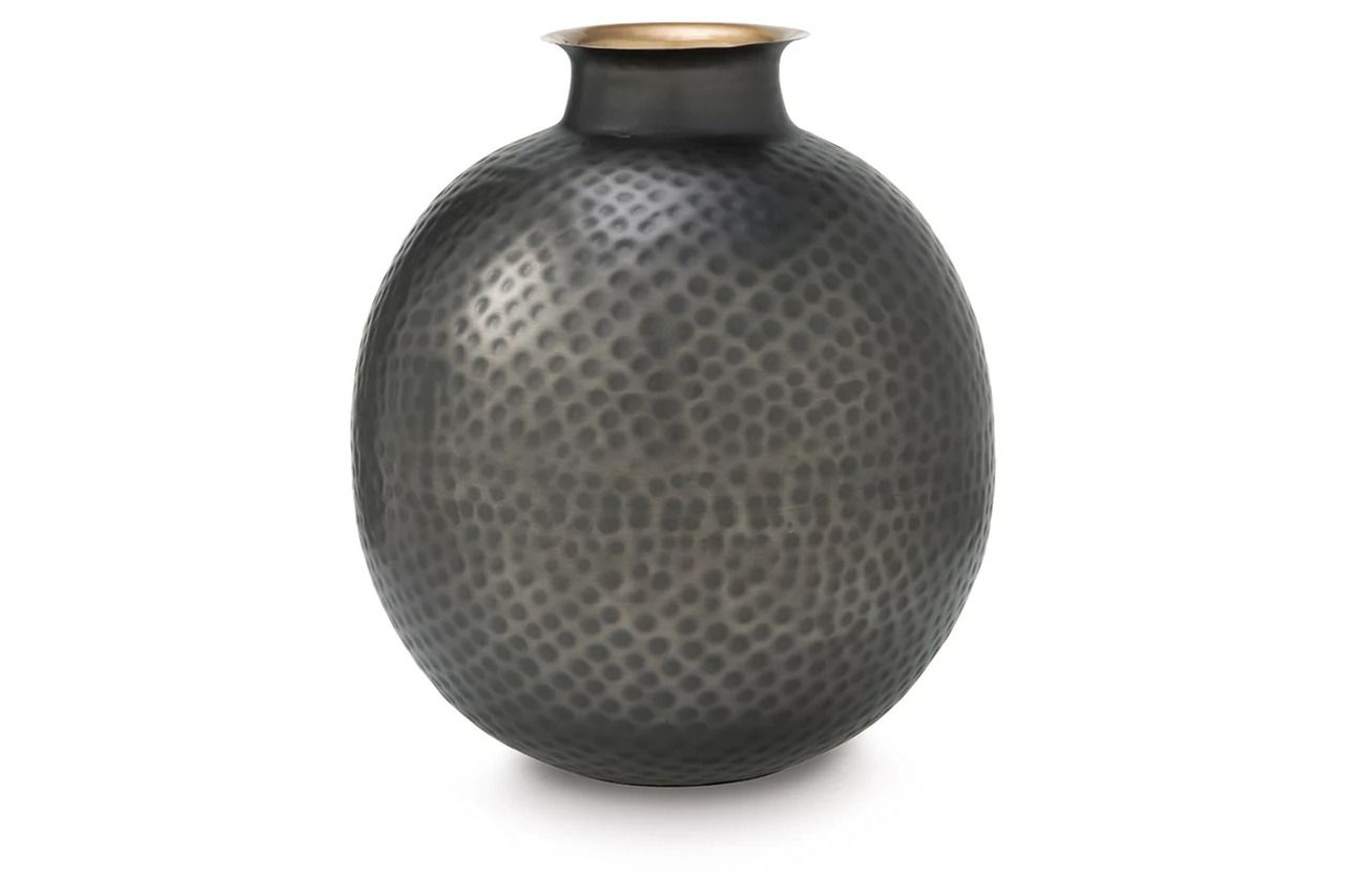 Woody Large Vase In Pewter and Gold A2000845