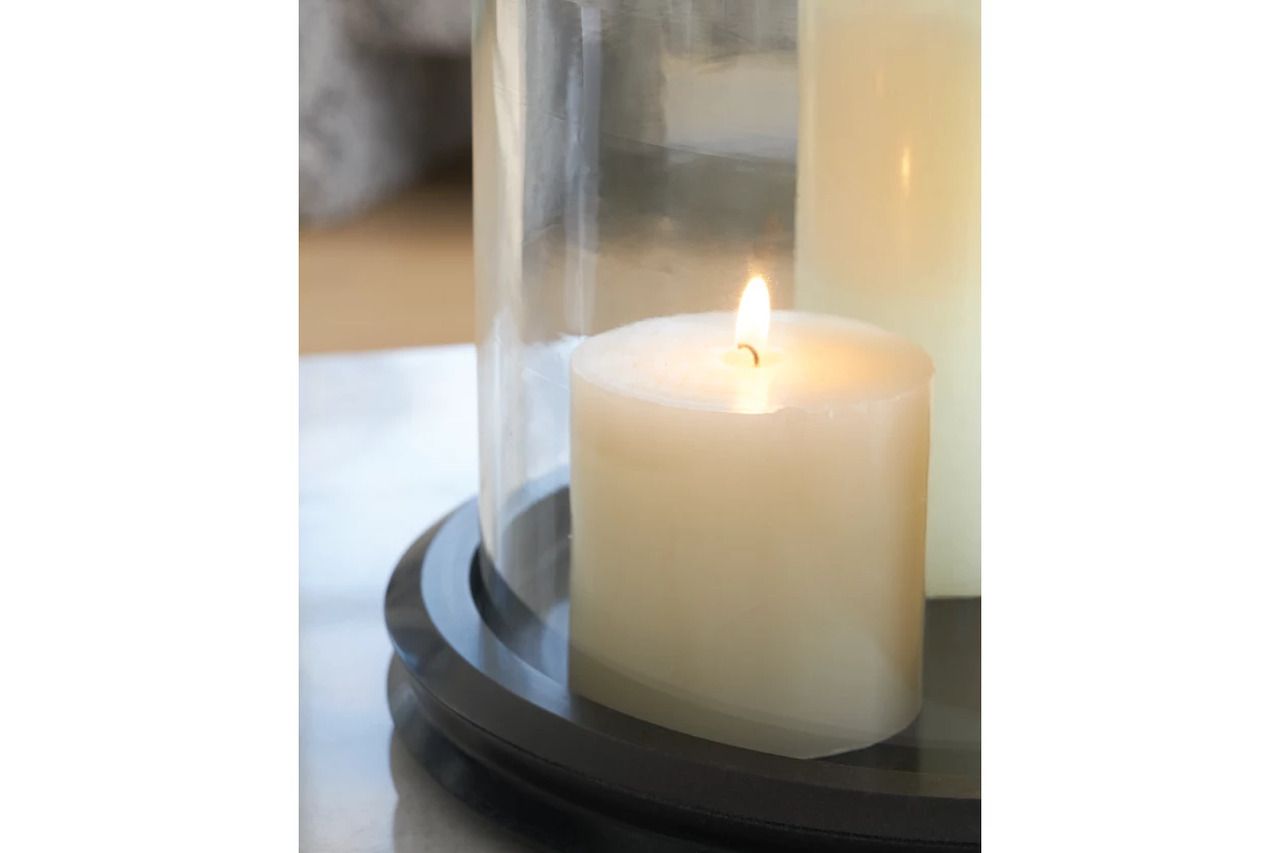 Saskia Candle Holder In Clear and Black A2000846