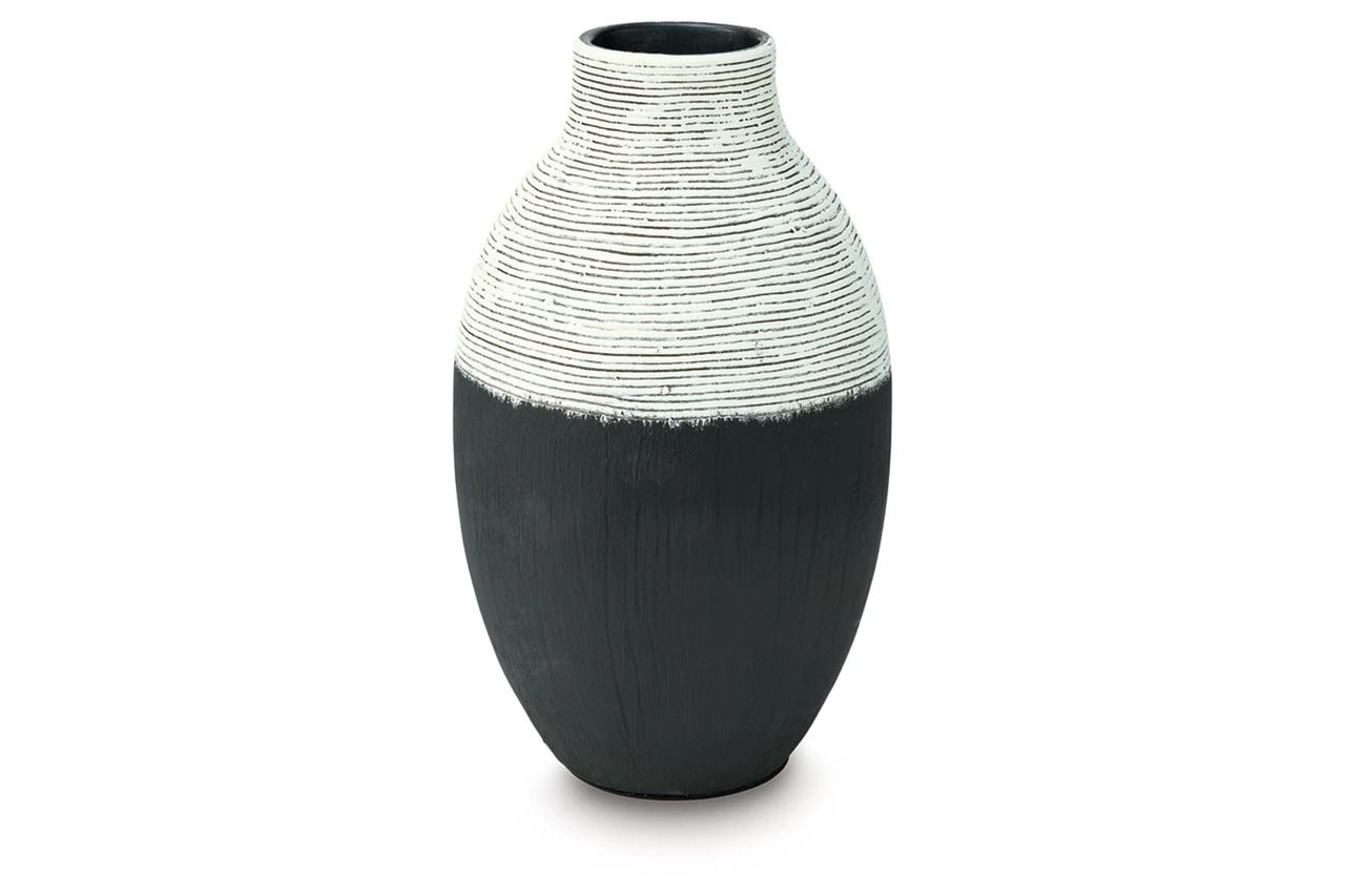 Girtha Small Vase In Antique White and Black A2000876