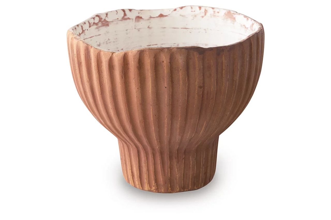 Orban Vase In Sienna and White A2000886