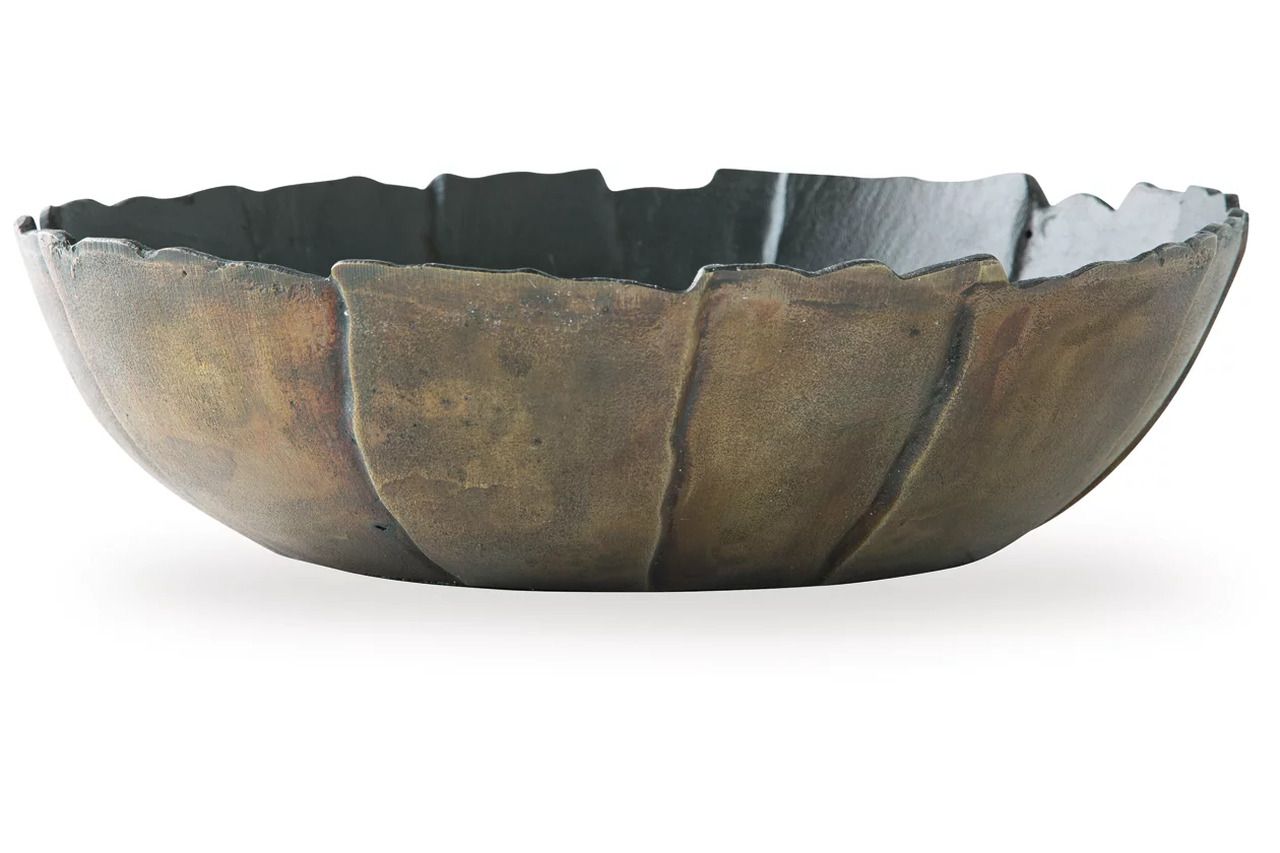 Aidman Bowl In Antique Gold and Black A2000895