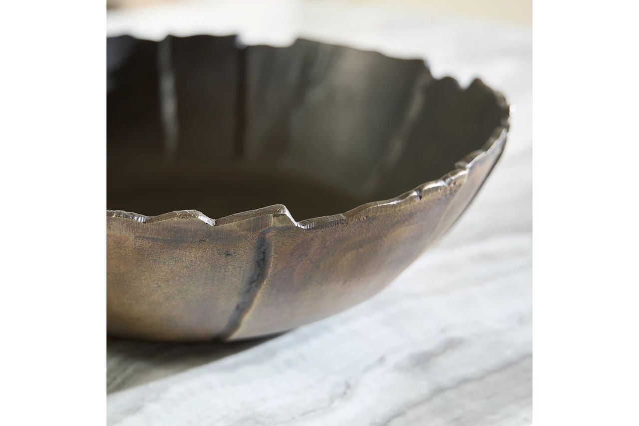 Aidman Bowl In Antique Gold and Black A2000895