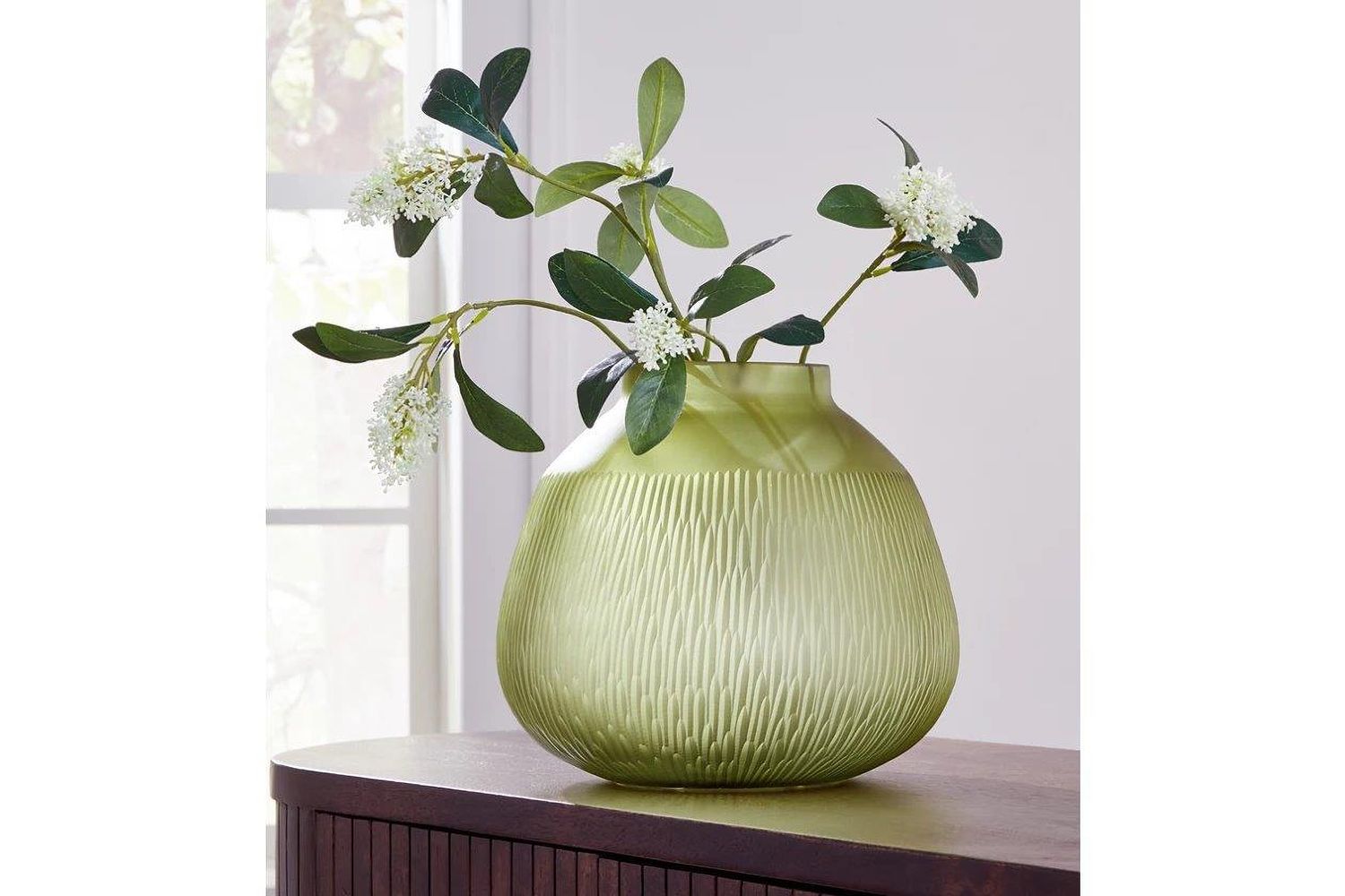 Scottyard Vase In Olive Green A2900007