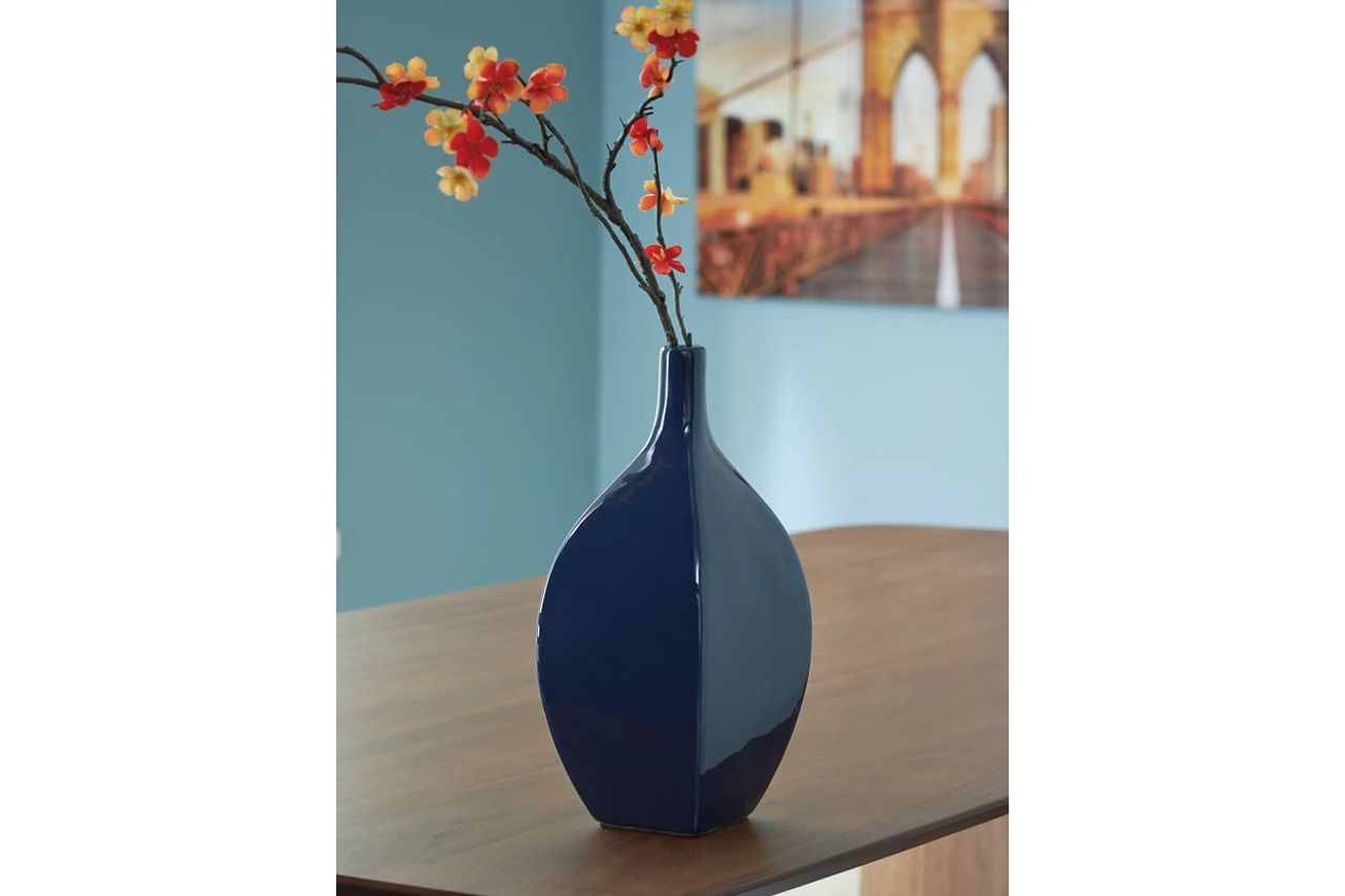 Abtinson 12 Inch Vase In Navy A2900032