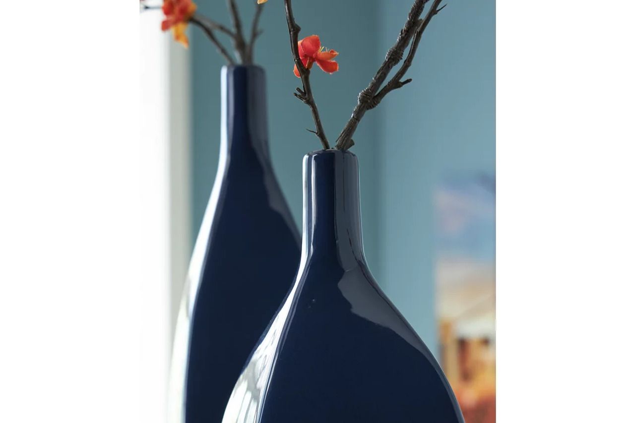 Abtinson 12 Inch Vase In Navy A2900032