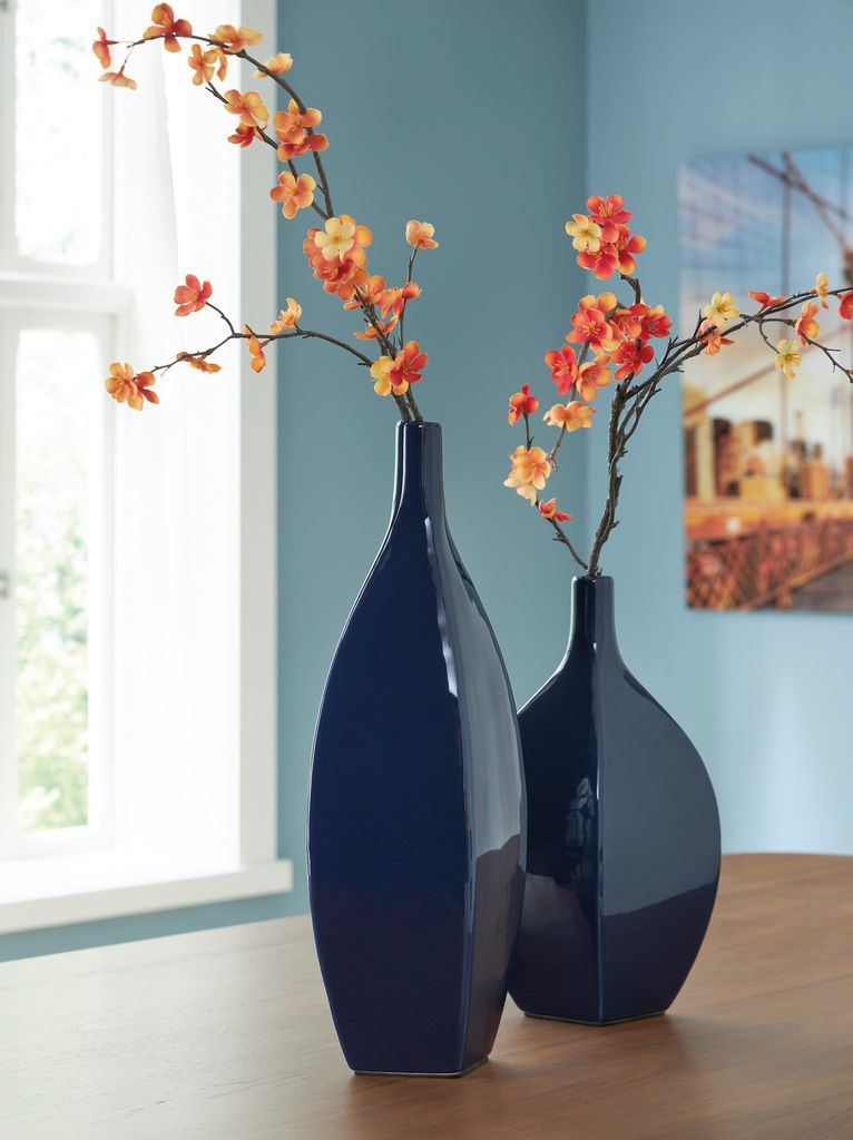 Abtinson 12 Inch Vase In Navy A2900032