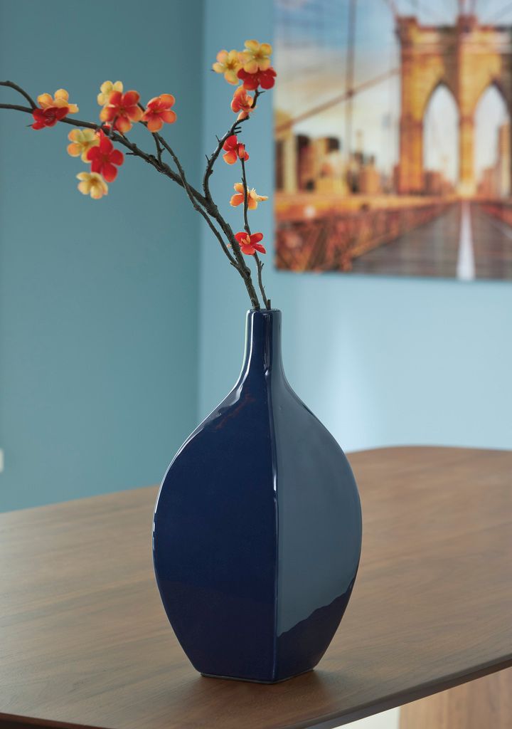 Abtinson 12 Inch Vase In Navy A2900032