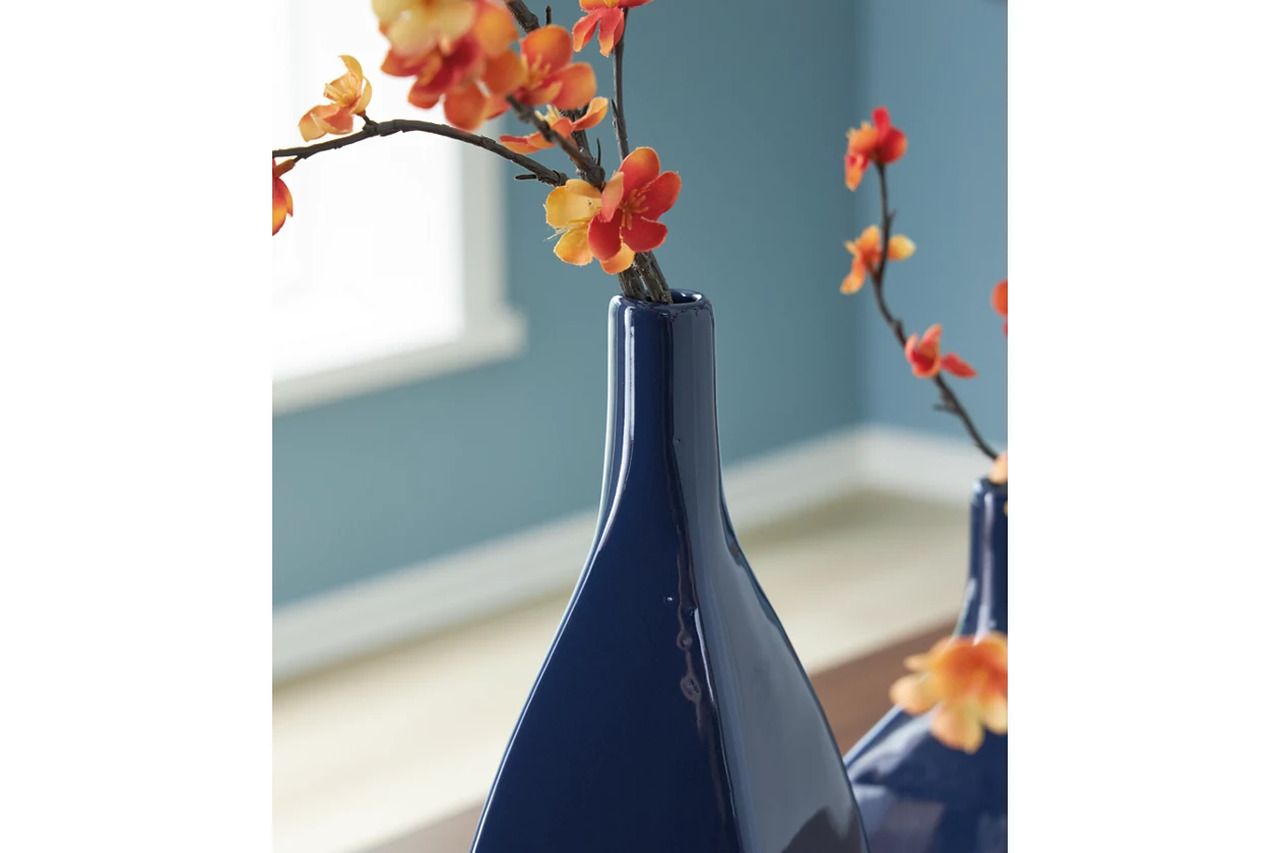 Abtinson 16 Inch Vase In Navy A2900033