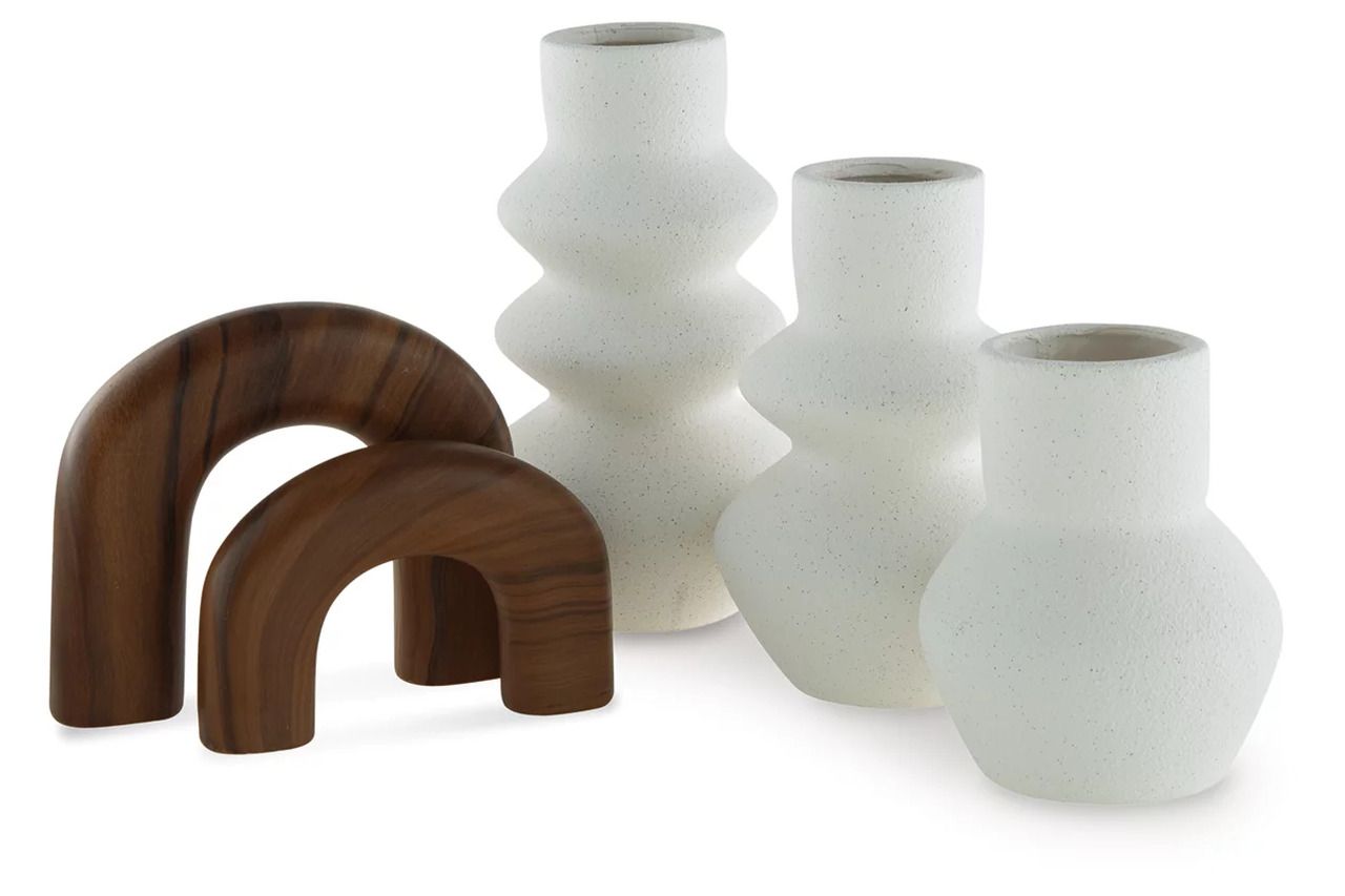 Carterworth 5 Piece Accessory Set In White/Brown A2C00210