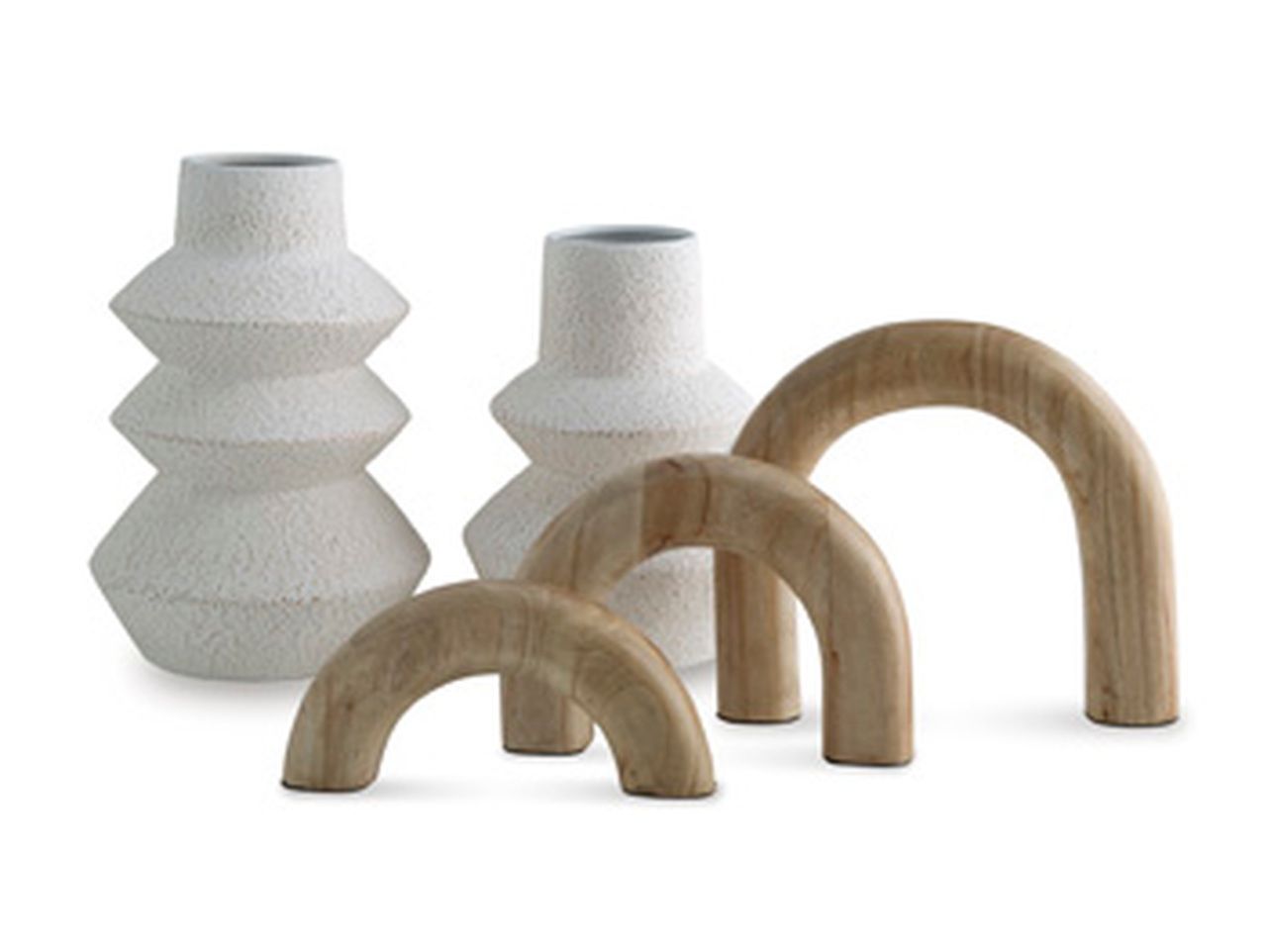 Maddwarth Accessory Set Set of 5 In White and Brown A2C00214