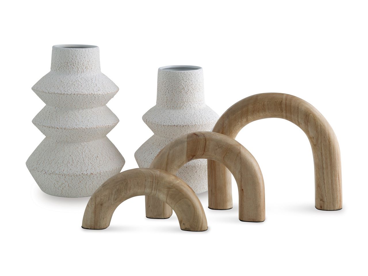 Maddwarth Accessory Set Set of 5 In White and Brown A2C00214