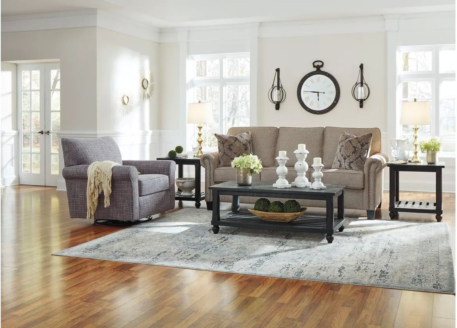 Renley Ash Swivel Glider Accent Chair A3000002