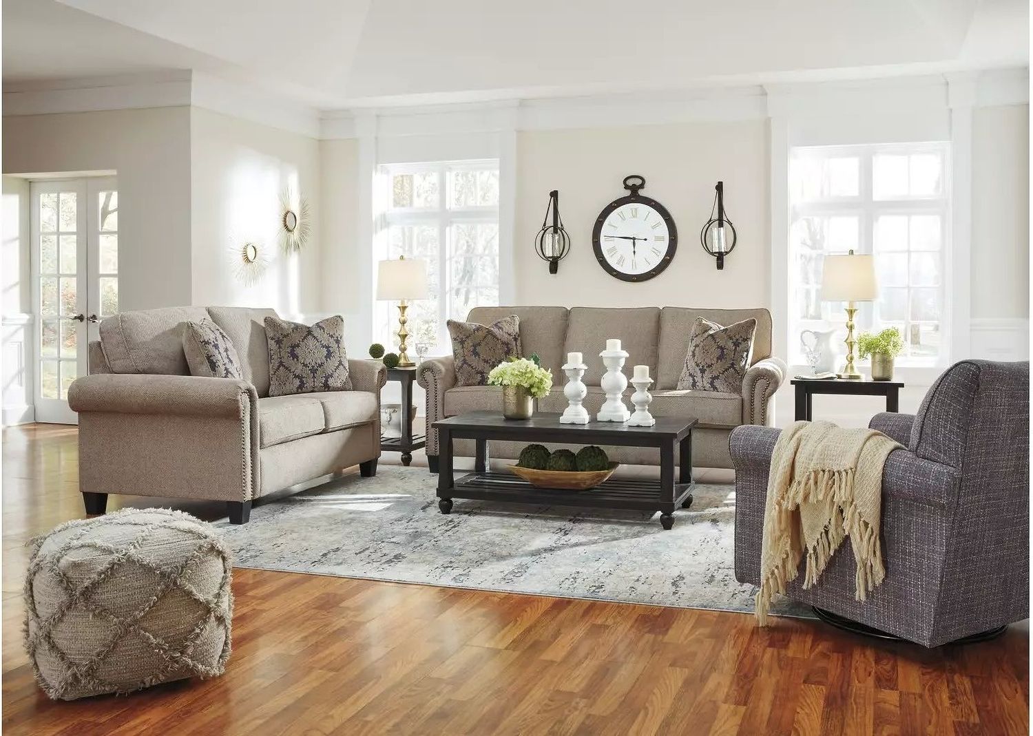 Renley Ash Swivel Glider Accent Chair A3000002
