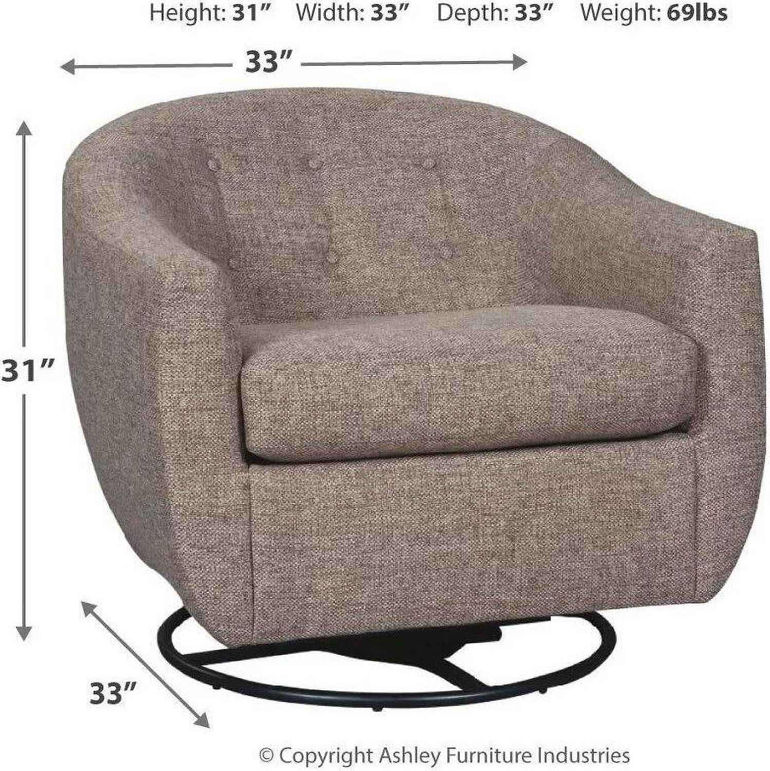 Upshur Taupe Swivel Glider Accent Chair A3000003