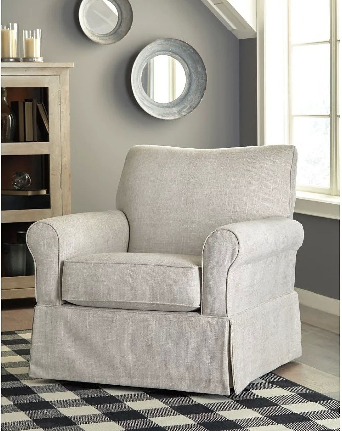 Searcy Quartz Swivel Glider Accent Chair A3000006