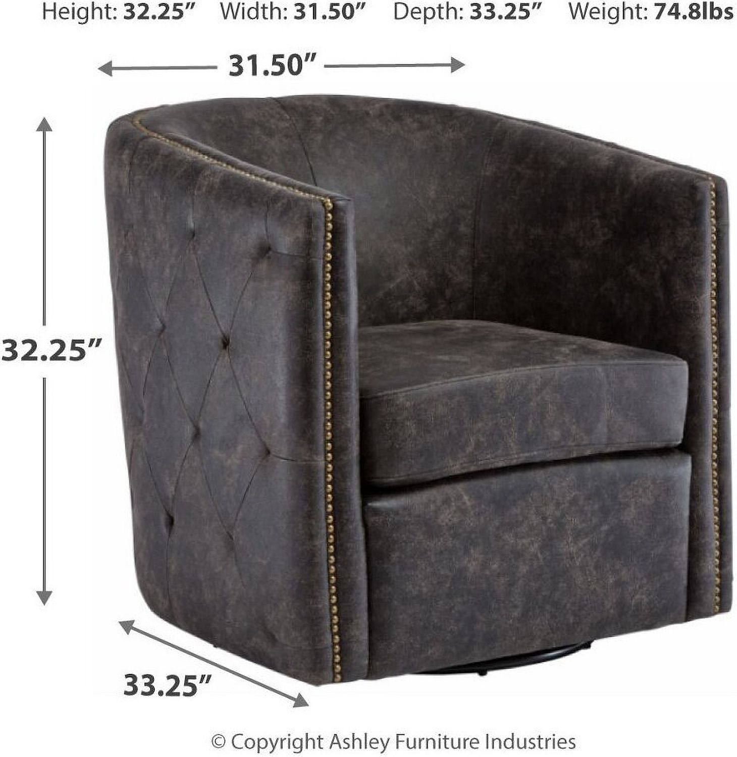 Brentlow Distressed Black Accent Chair A3000202