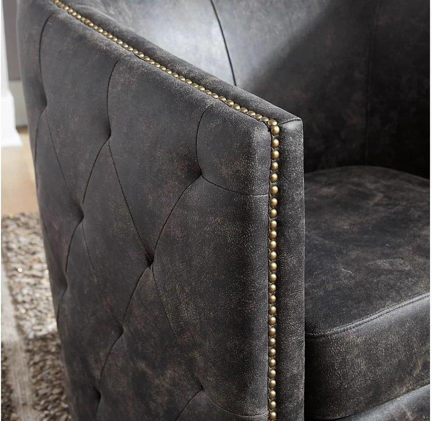 Brentlow Distressed Black Accent Chair A3000202