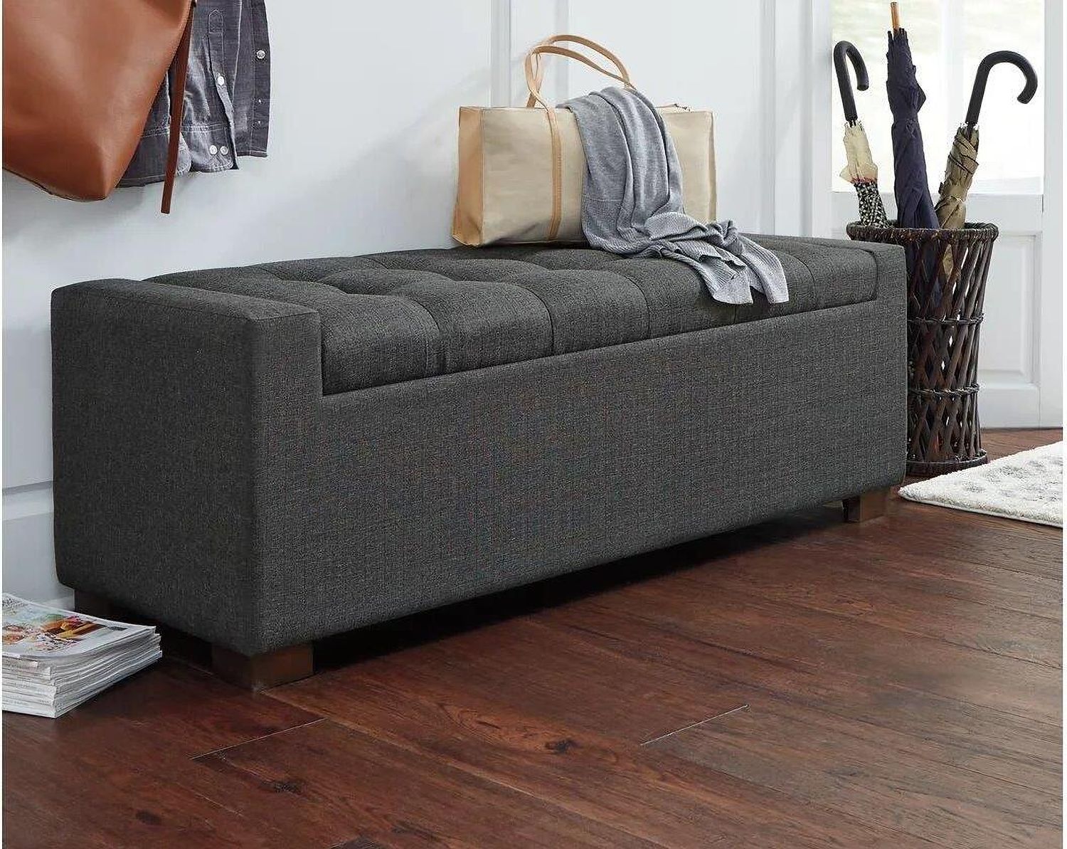 Cortwell Gray Storage Bench A3000224