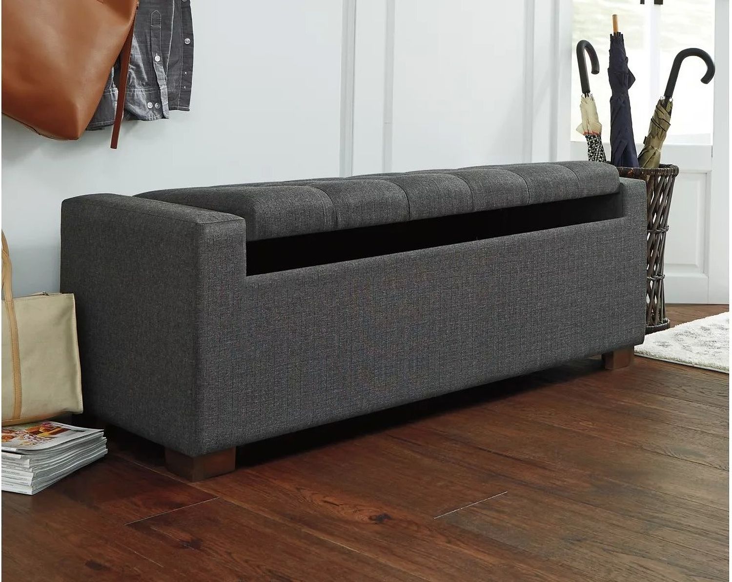 Cortwell Gray Storage Bench A3000224