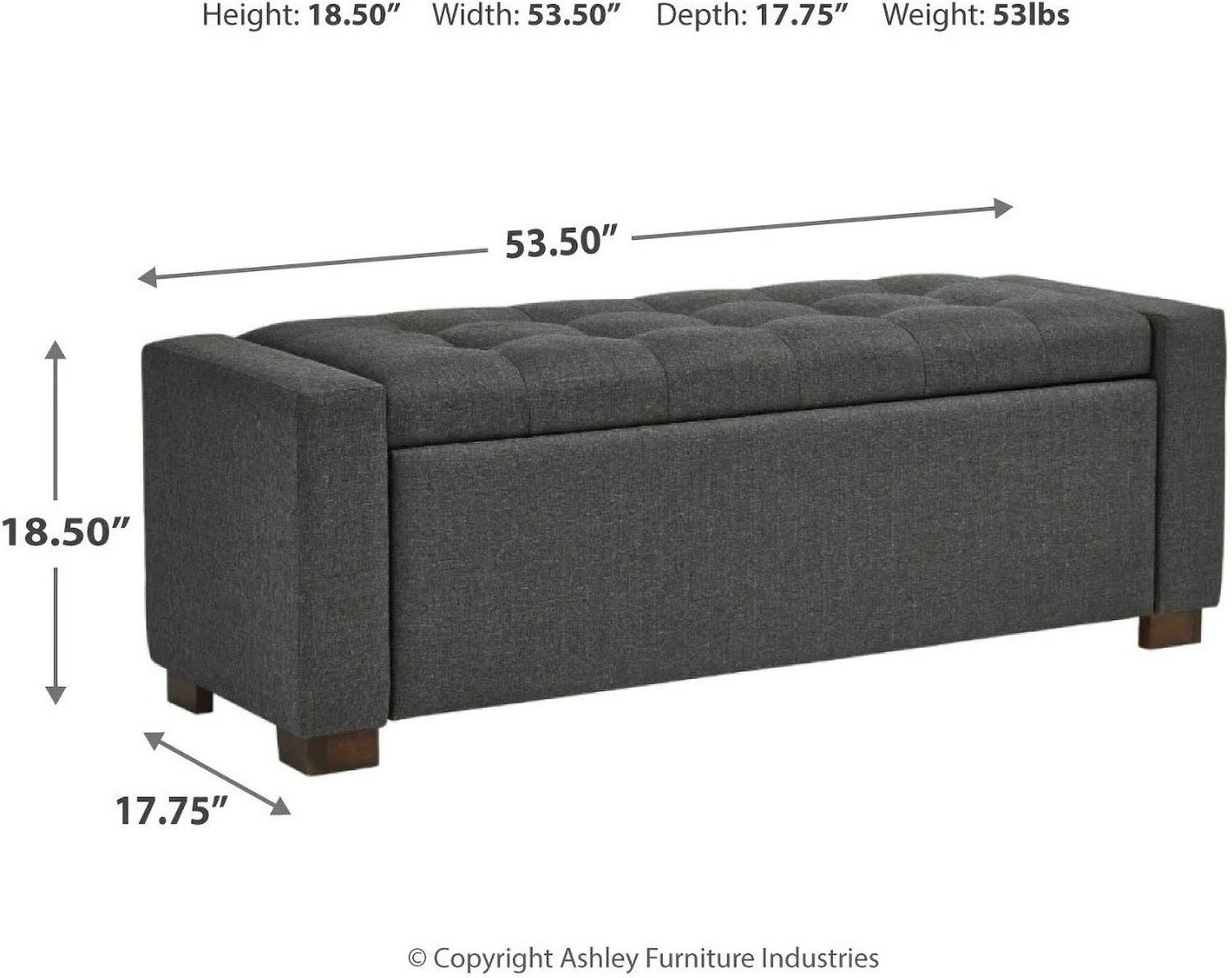 Cortwell Gray Storage Bench A3000224