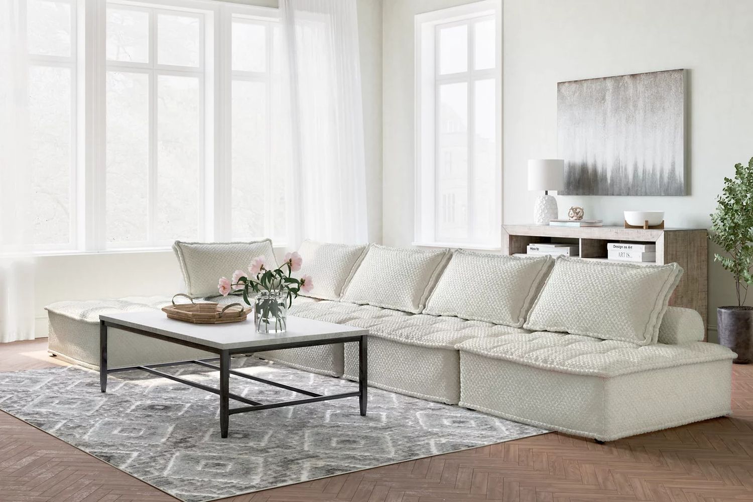 Bales 5-Piece Modular Seating In Taupe A3000244A5