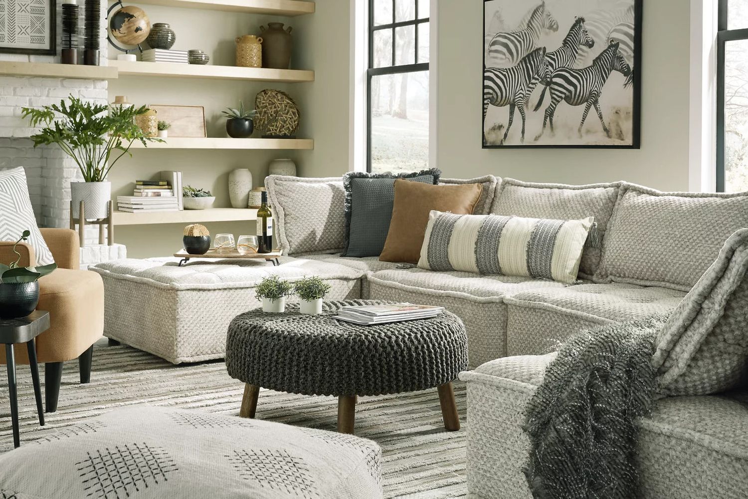 Bales 5-Piece Modular Seating In Taupe A3000244A5