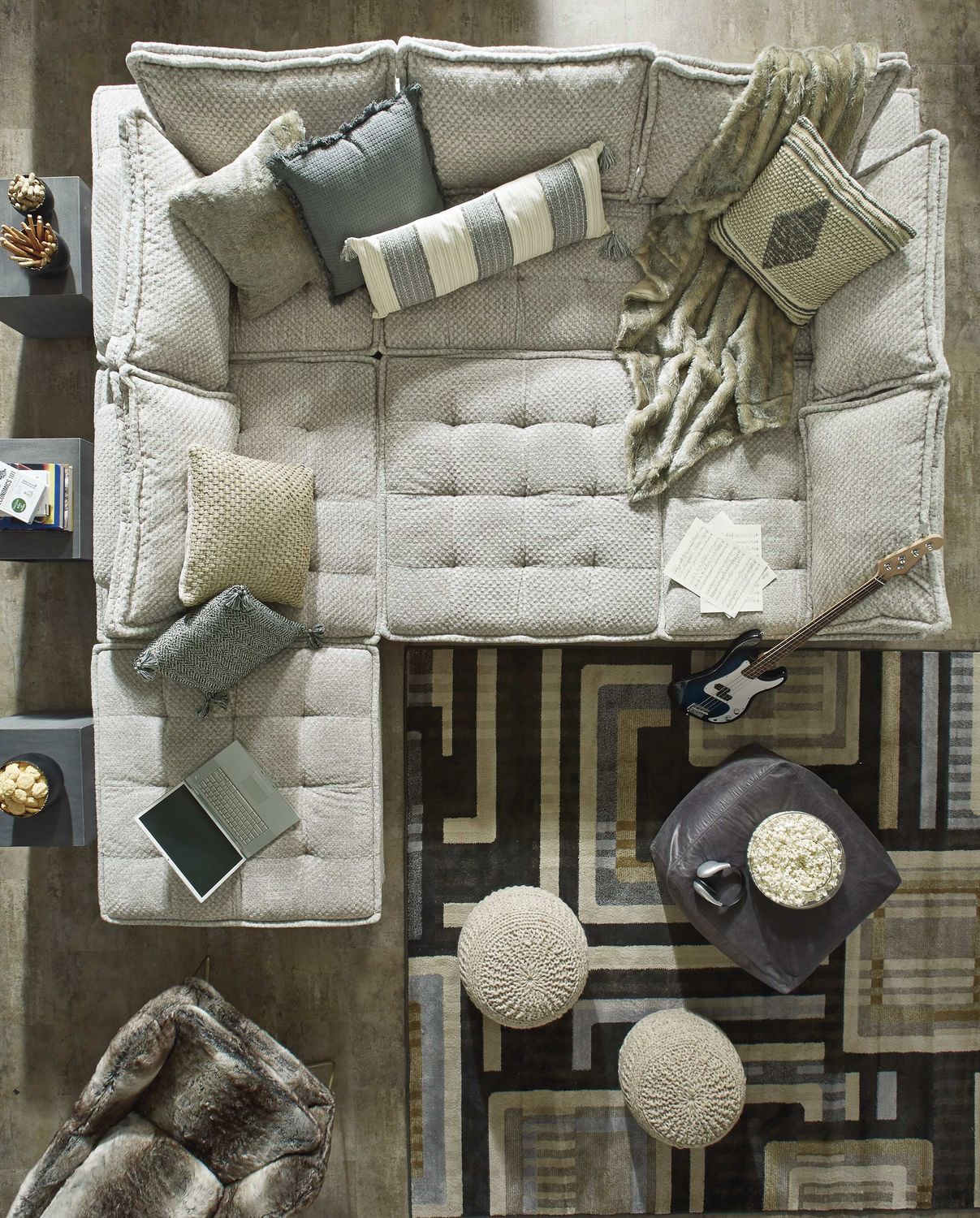 Bales 7-Piece Modular Seating In Taupe A3000244A7
