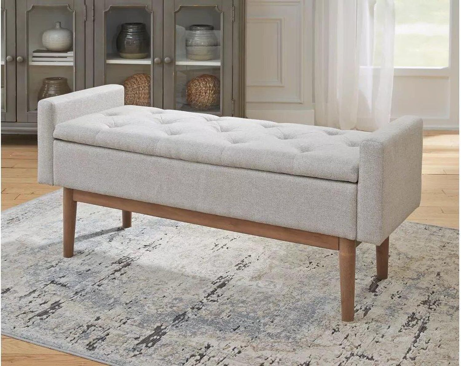 Briarson Beige And Brown Storage Bench A3000247