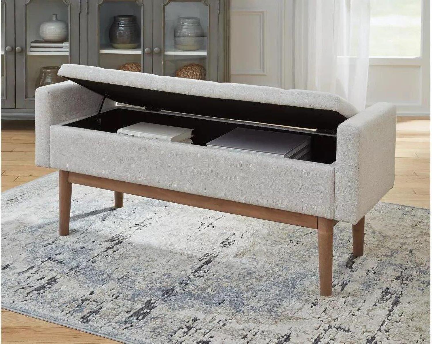 Briarson Beige And Brown Storage Bench A3000247
