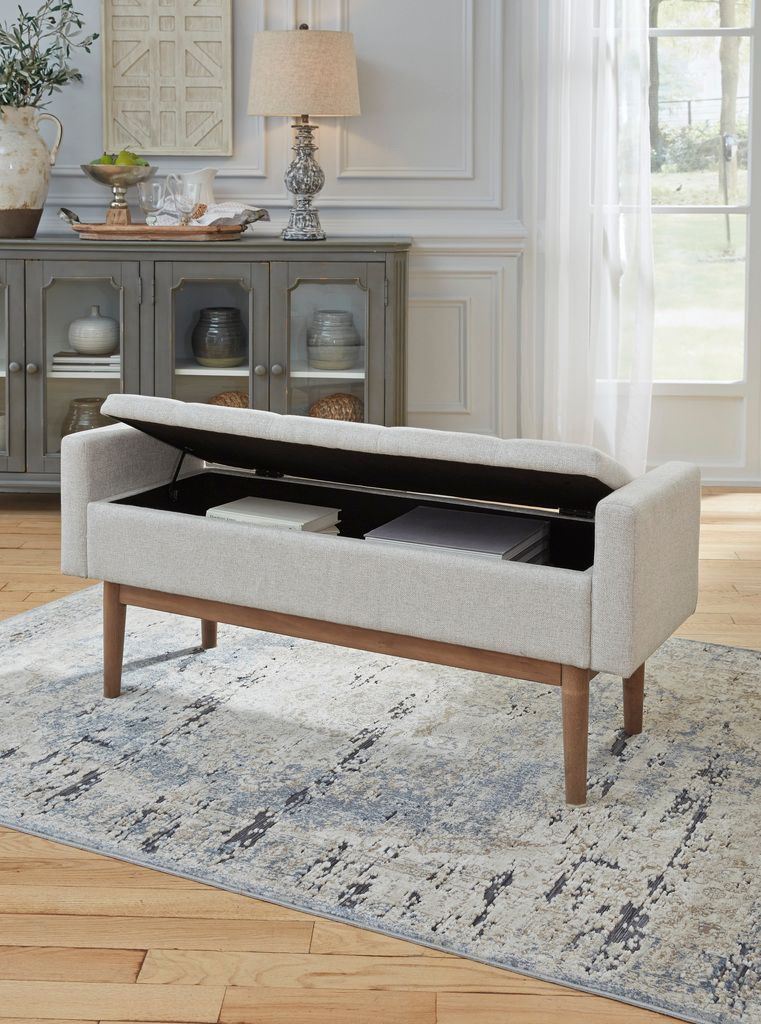 Briarson Beige And Brown Storage Bench A3000247