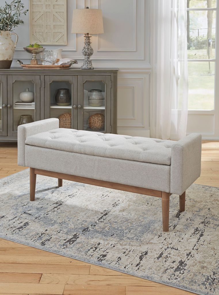 Briarson Beige And Brown Storage Bench A3000247
