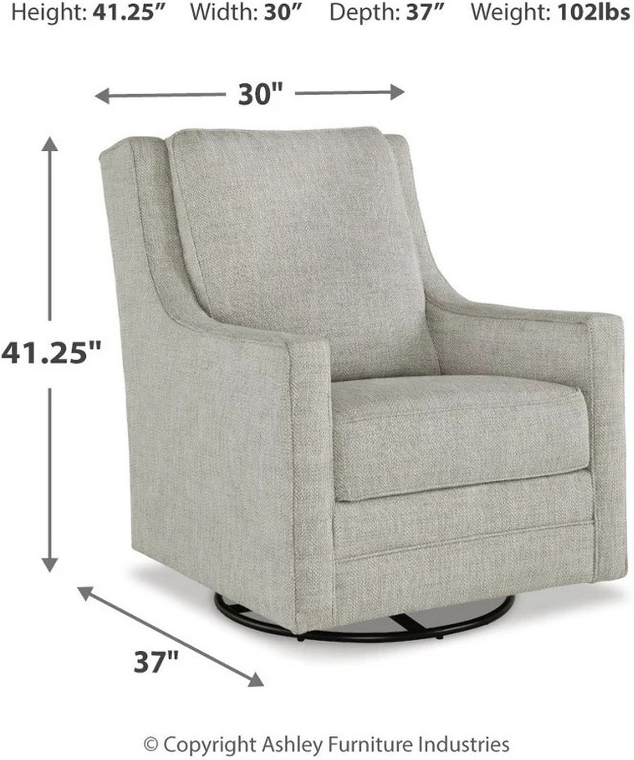 Kambria Fog Swivel Glider Accent Chair A3000265