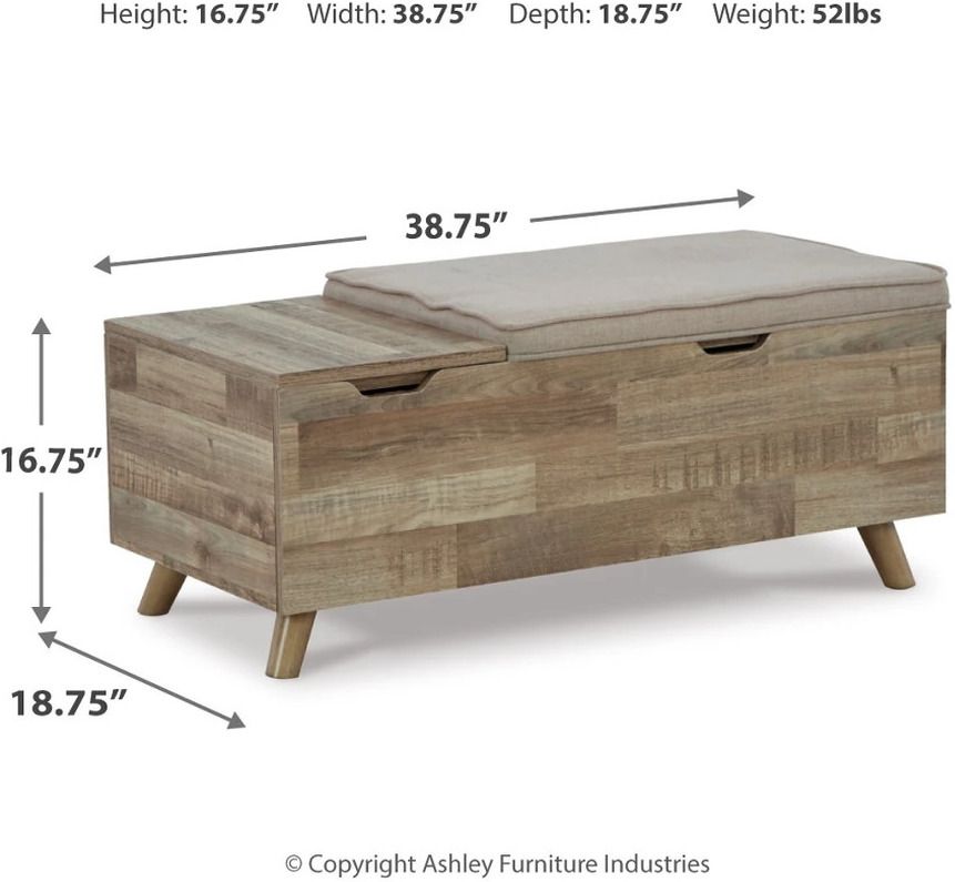 Gerdanet Beige And Brown Storage Bench A3000318