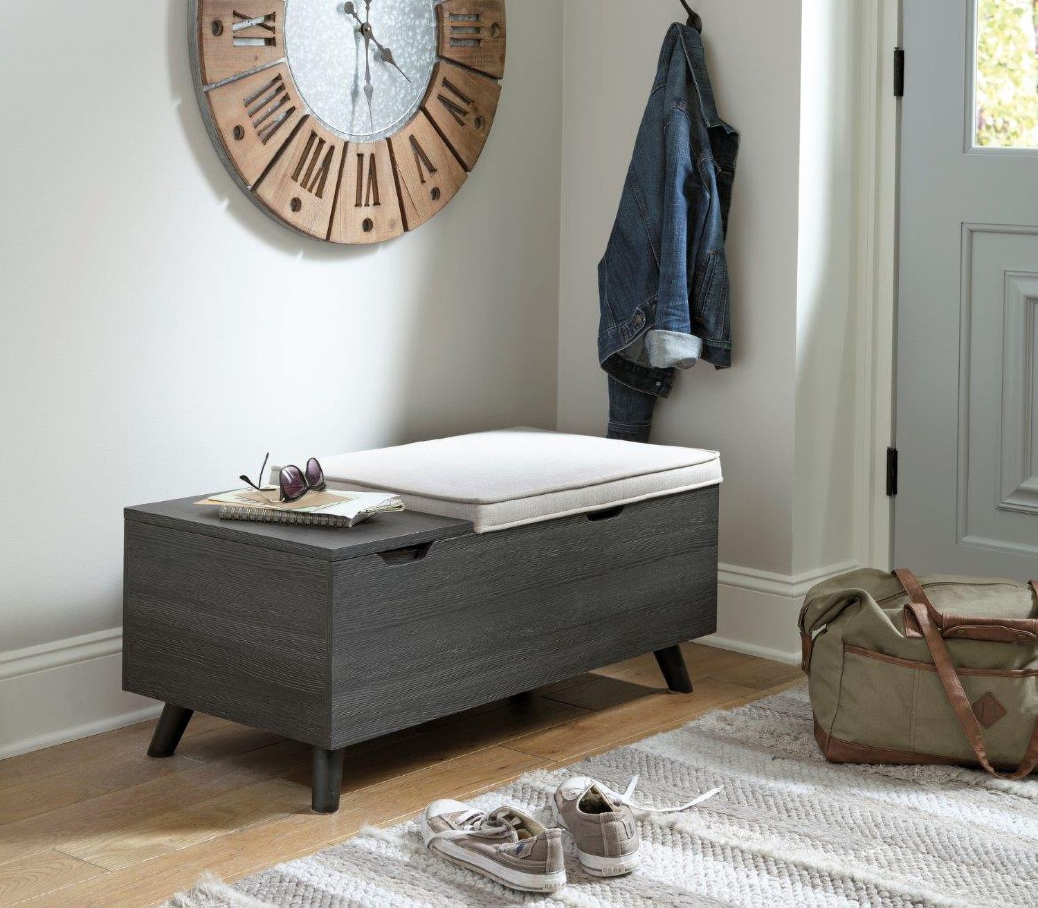 Yarlow Gray Storage Bench A3000321