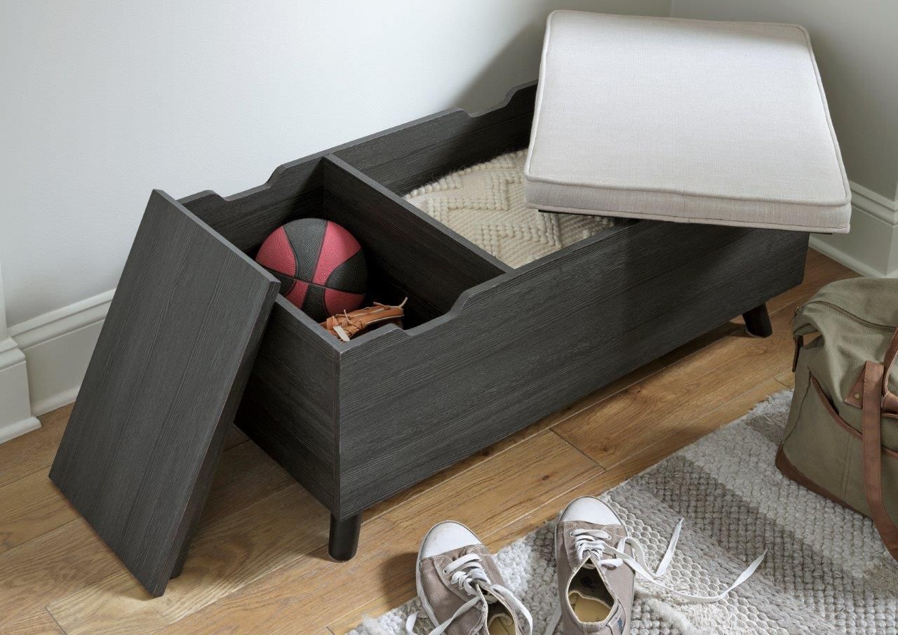 Yarlow Gray Storage Bench A3000321
