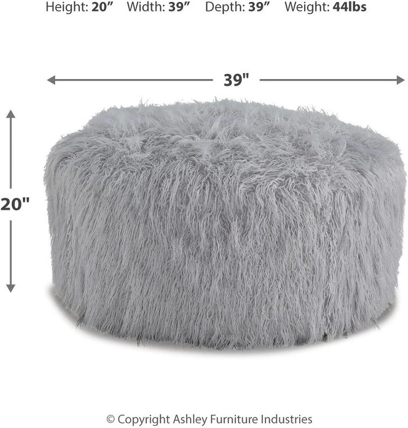 Galice Light Gray Oversized Accent Ottoman A3000333