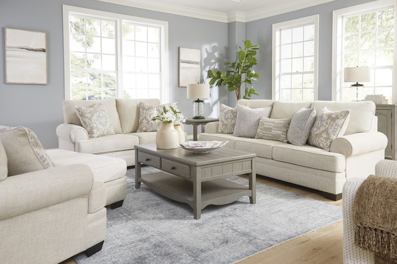 Herstow Ivory Swivel Glider Accent Chair A3000365