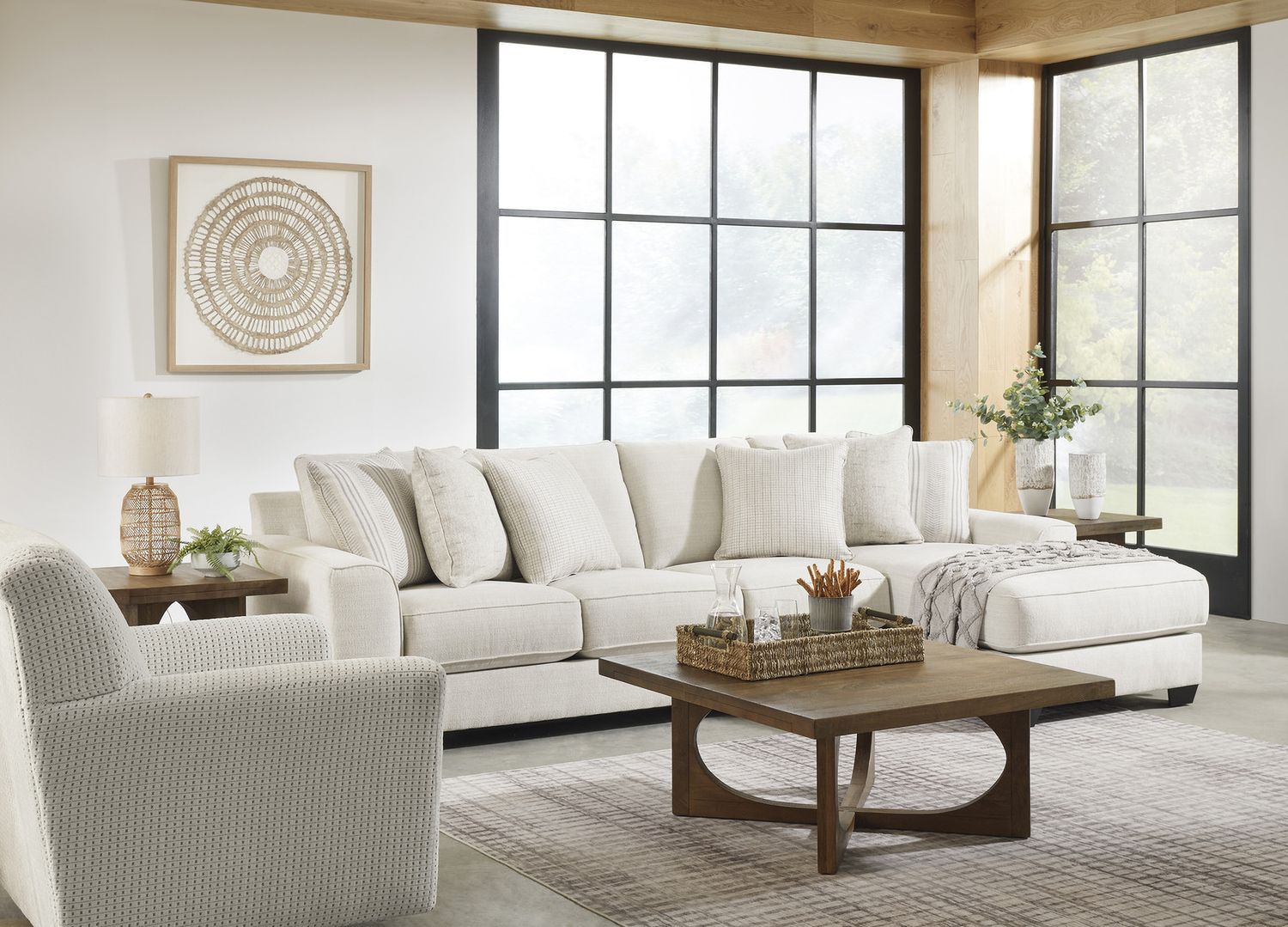 Herstow Ivory Swivel Glider Accent Chair A3000365