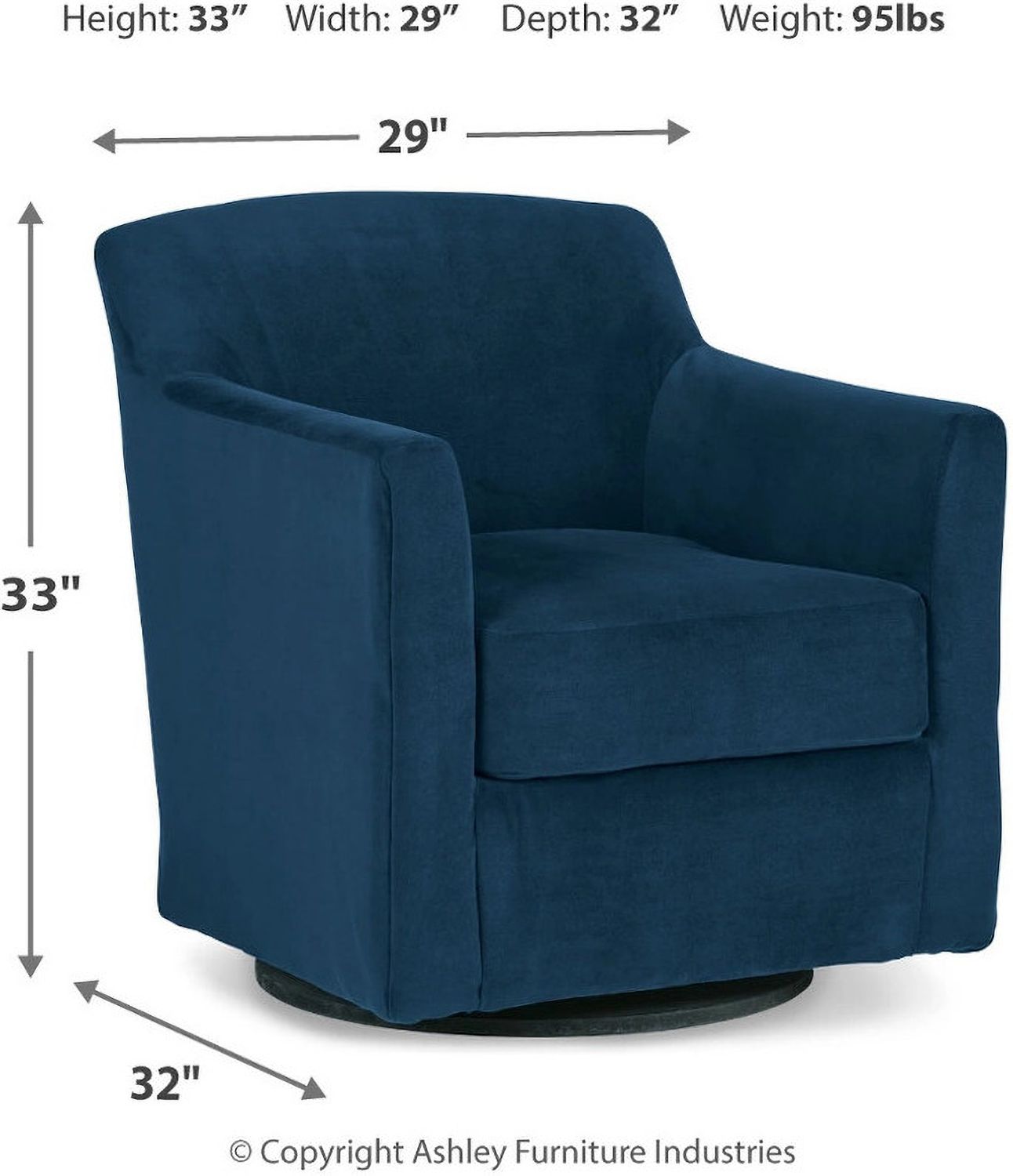 Bradney Ink Swivel Accent Chair A3000602