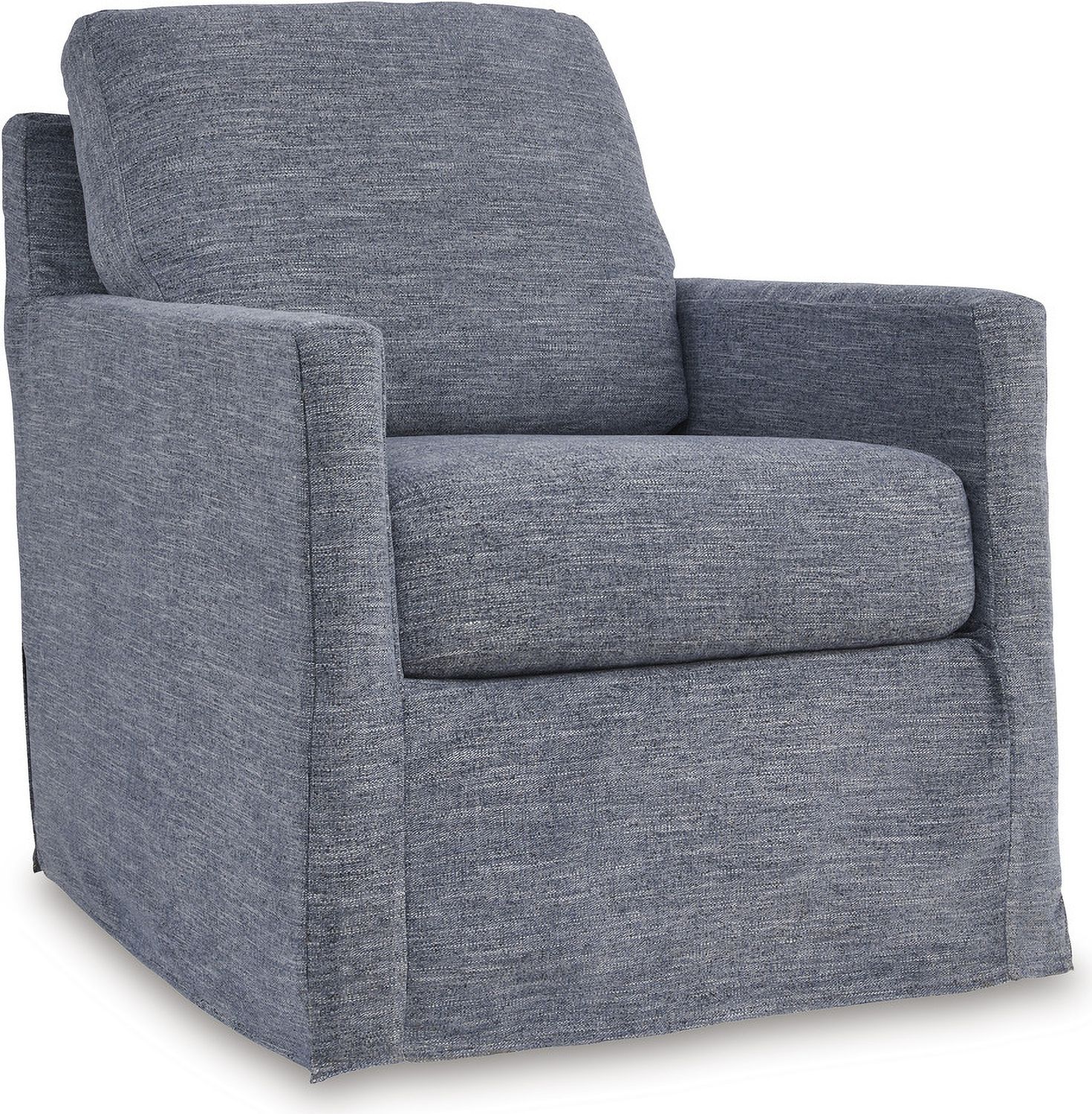 Nenana Next-Gen Nuvella Swivel Glider Accent Chair In Denim A3000646