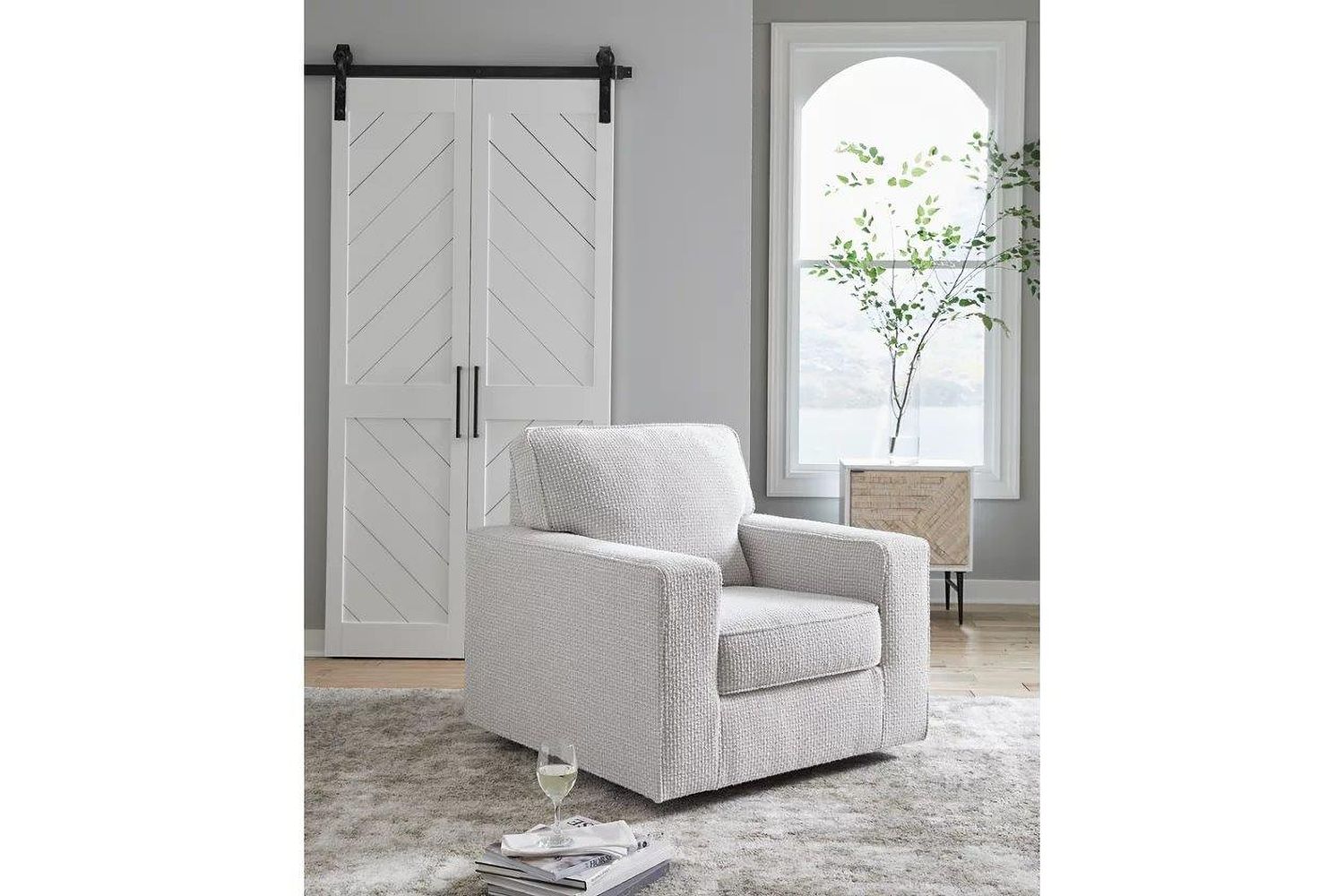 Olwenburg Swivel Accent Chair In Taupe A3000650