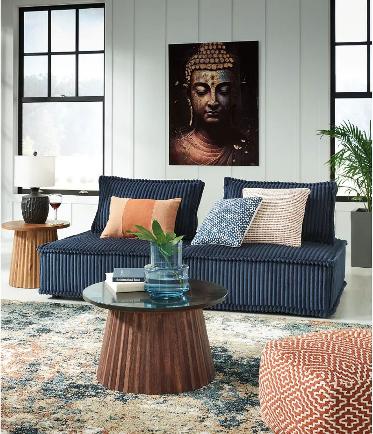 Bales Modular Loveseat In Navy A3000662A1
