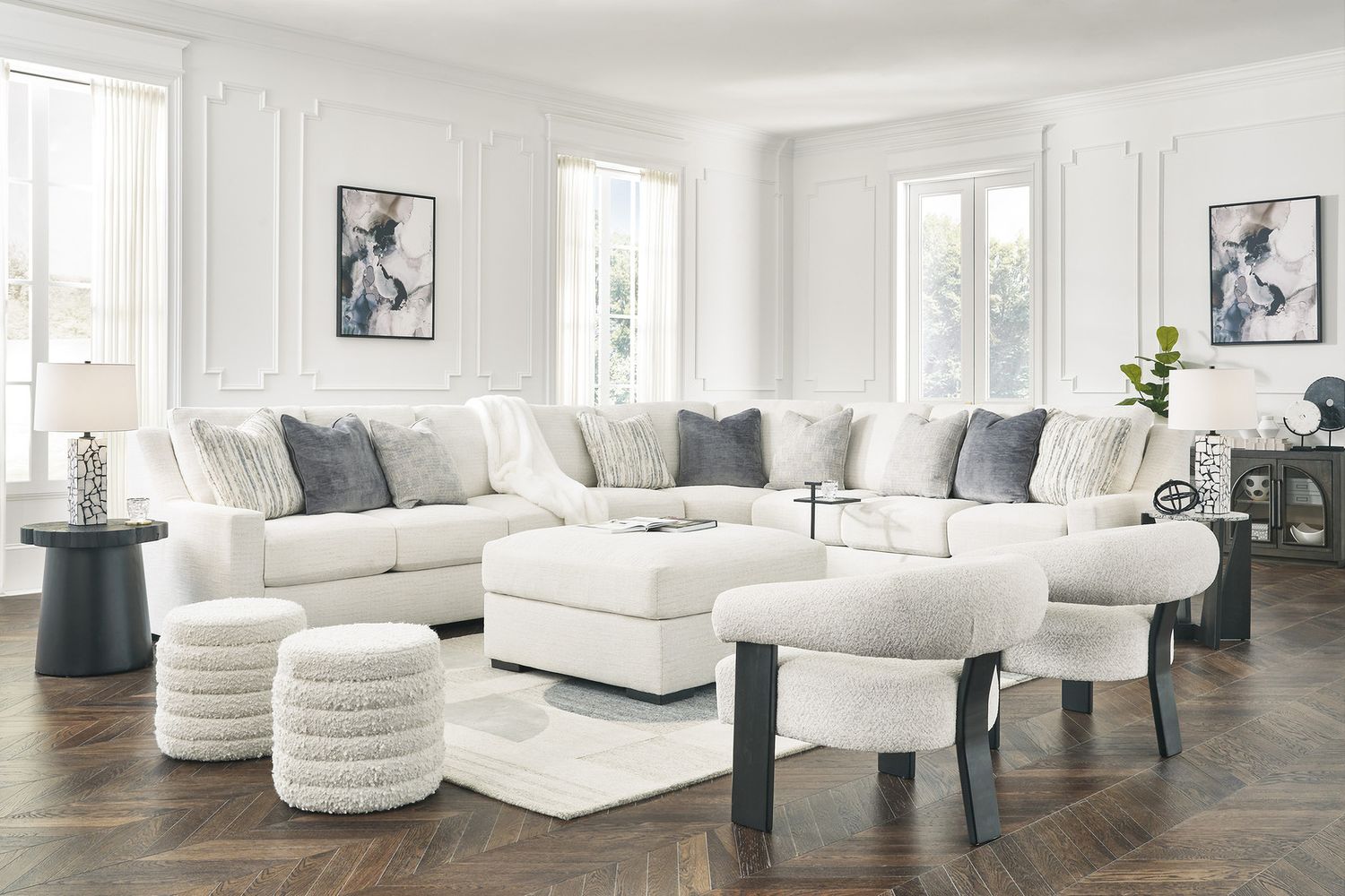 Dultish Accent Chair In Snow A3000668