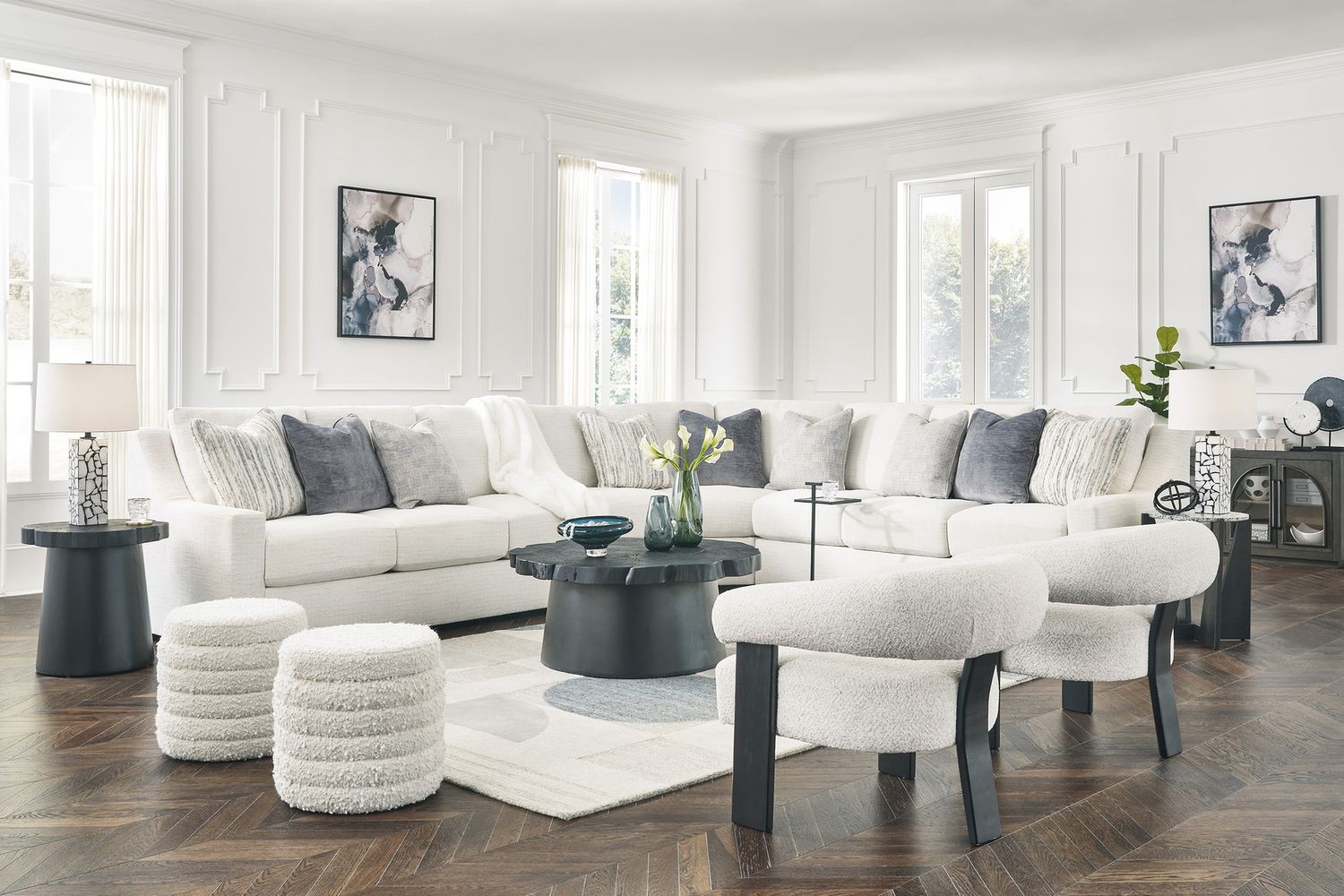 Dultish Accent Chair In Snow A3000668