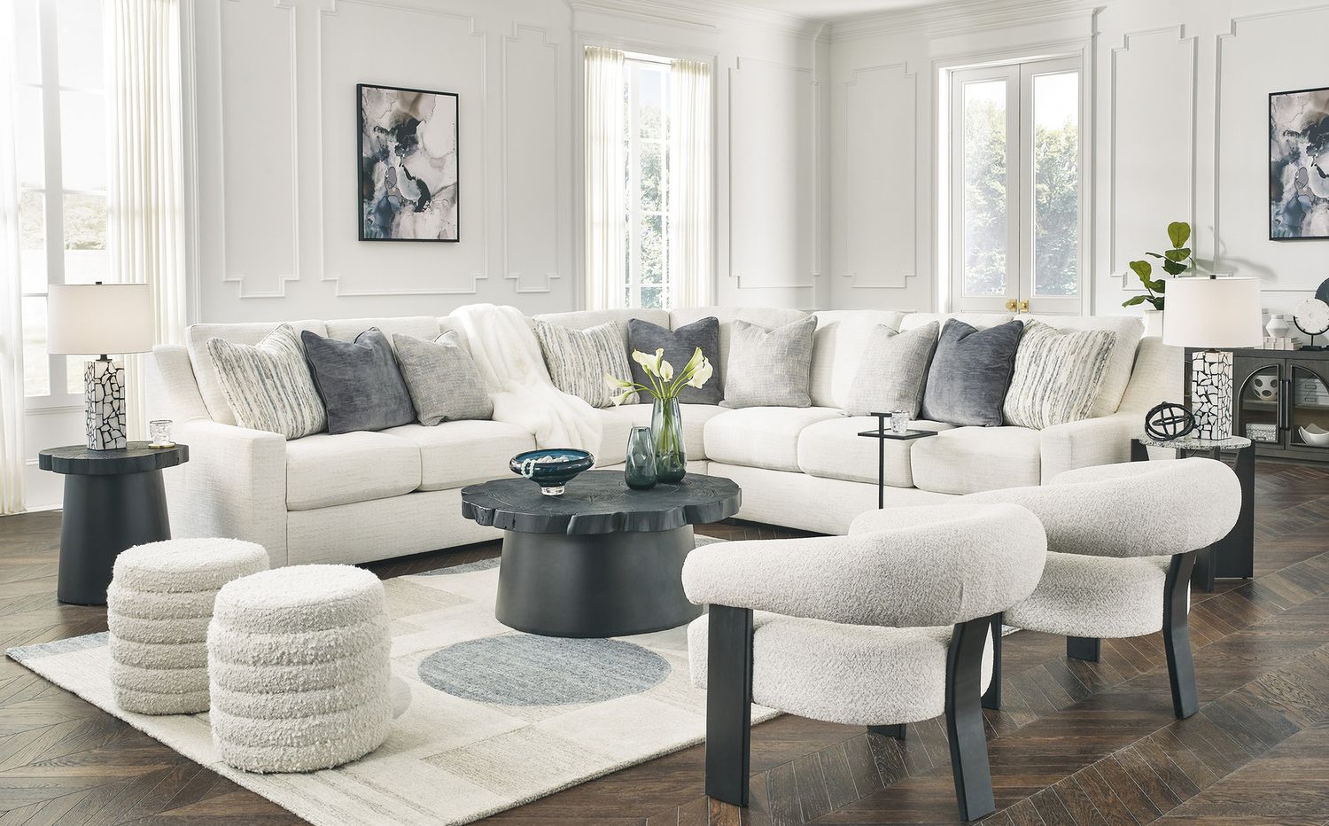 Dultish Accent Chair In Snow A3000668