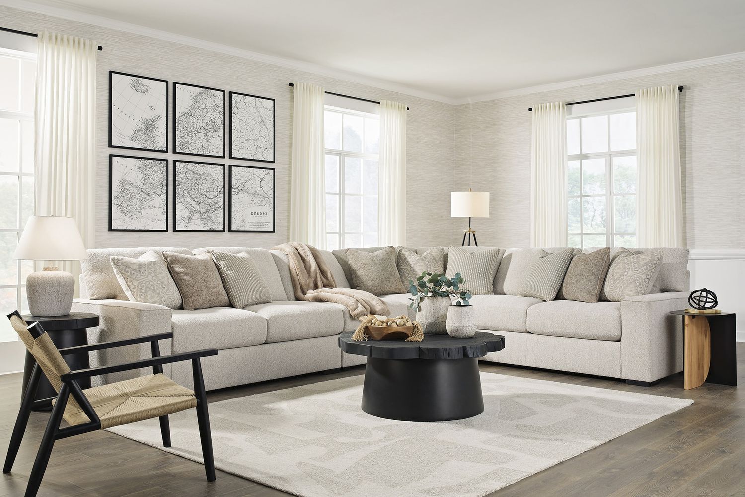 Halfmore Accent Chair In Black and Natural A3000672