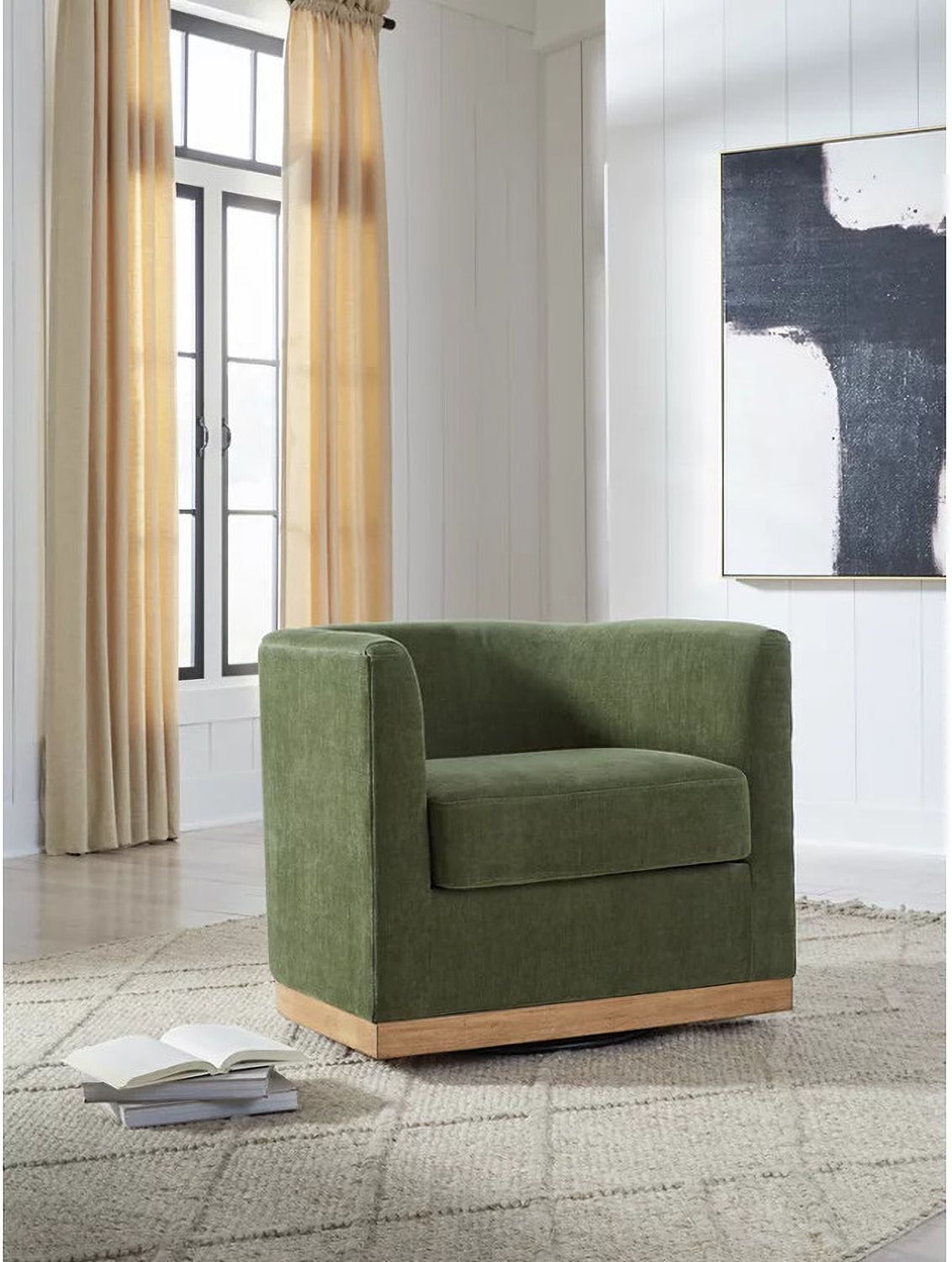 Jersonlow Swivel Chair In Forest Green A3000696