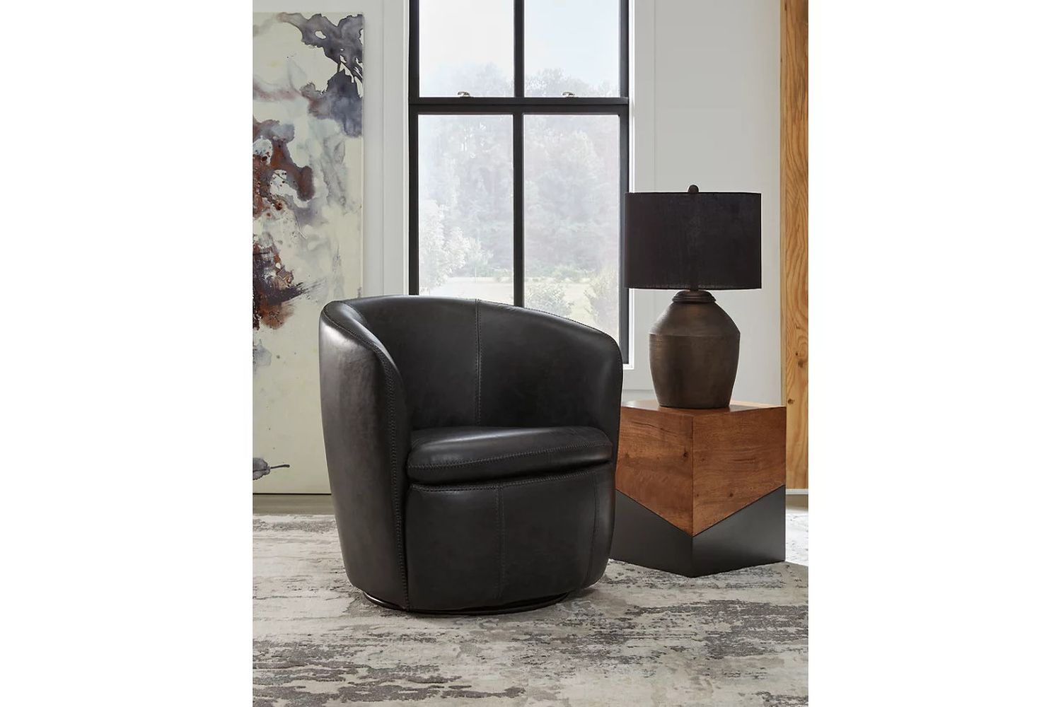 Kierreys Swivel Chair In Midnight A3000702